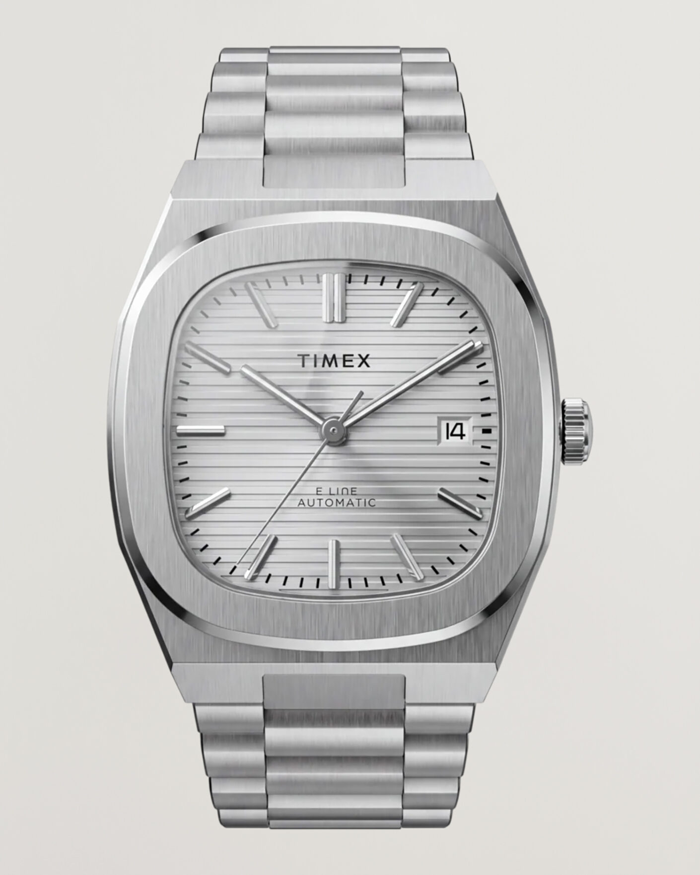 Mies | Timex Automatic E Line Stainless Steel 38mm Silver Dial | Timex | Automatic E Line Stainless Steel 38mm Silver Dial