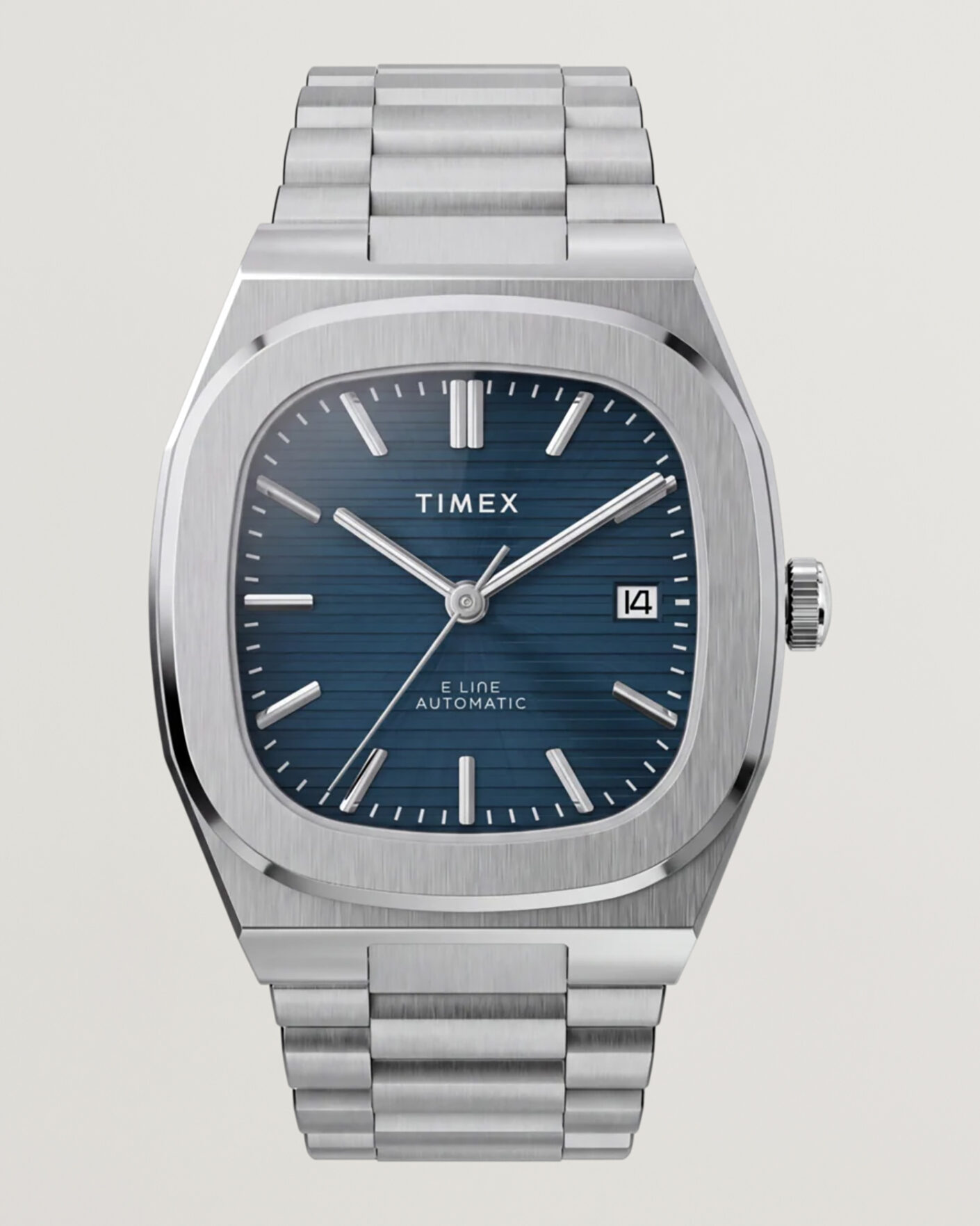 Mies | Timex Automatic E Line Stainless Steel 38mm Dark Blue Dial | Timex | Automatic E Line Stainless Steel 38mm Dark Blue Dial