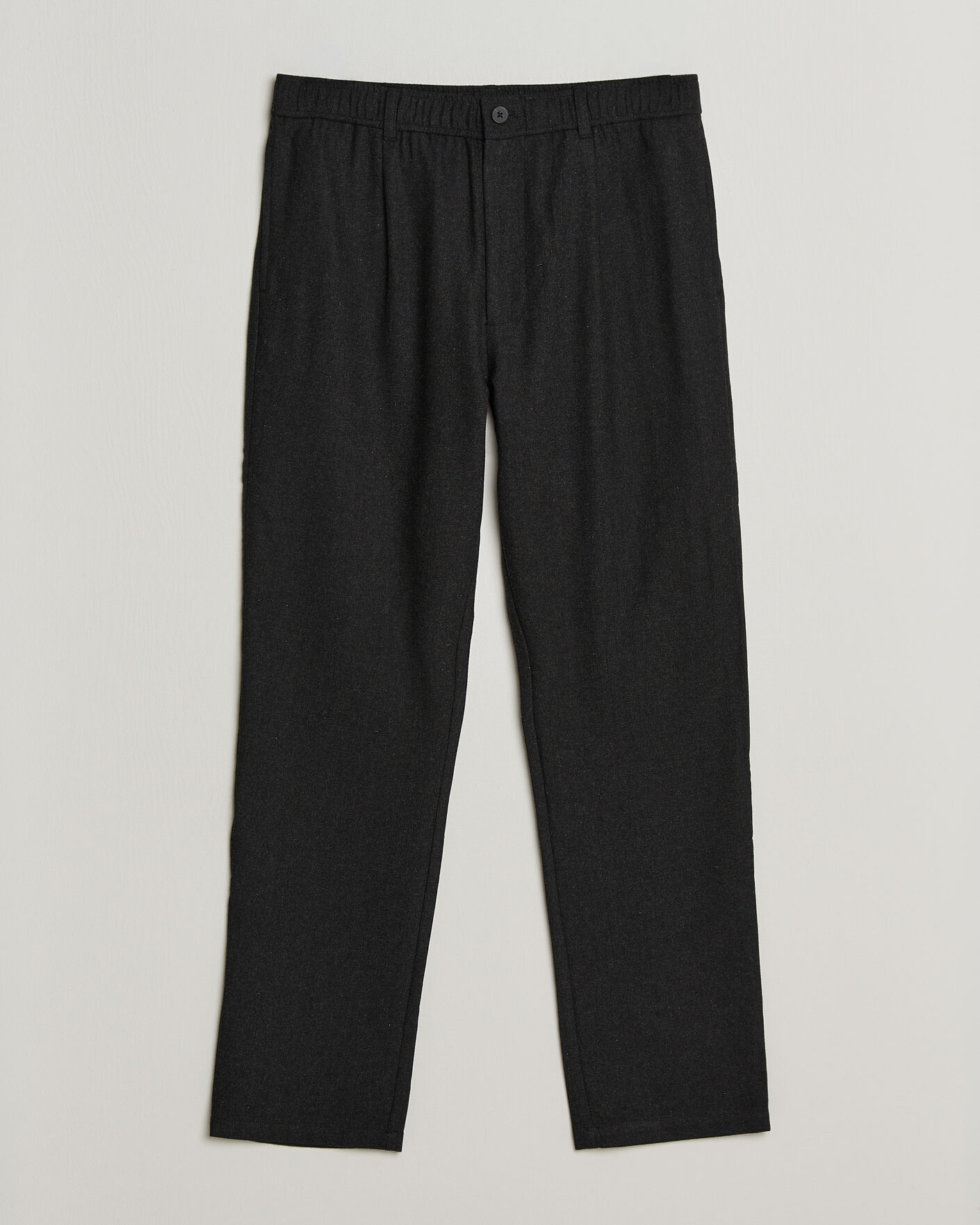Mies | Housut | Samsøe Samsøe | Bertil Flannel Drawstring Trousers Black Melange
