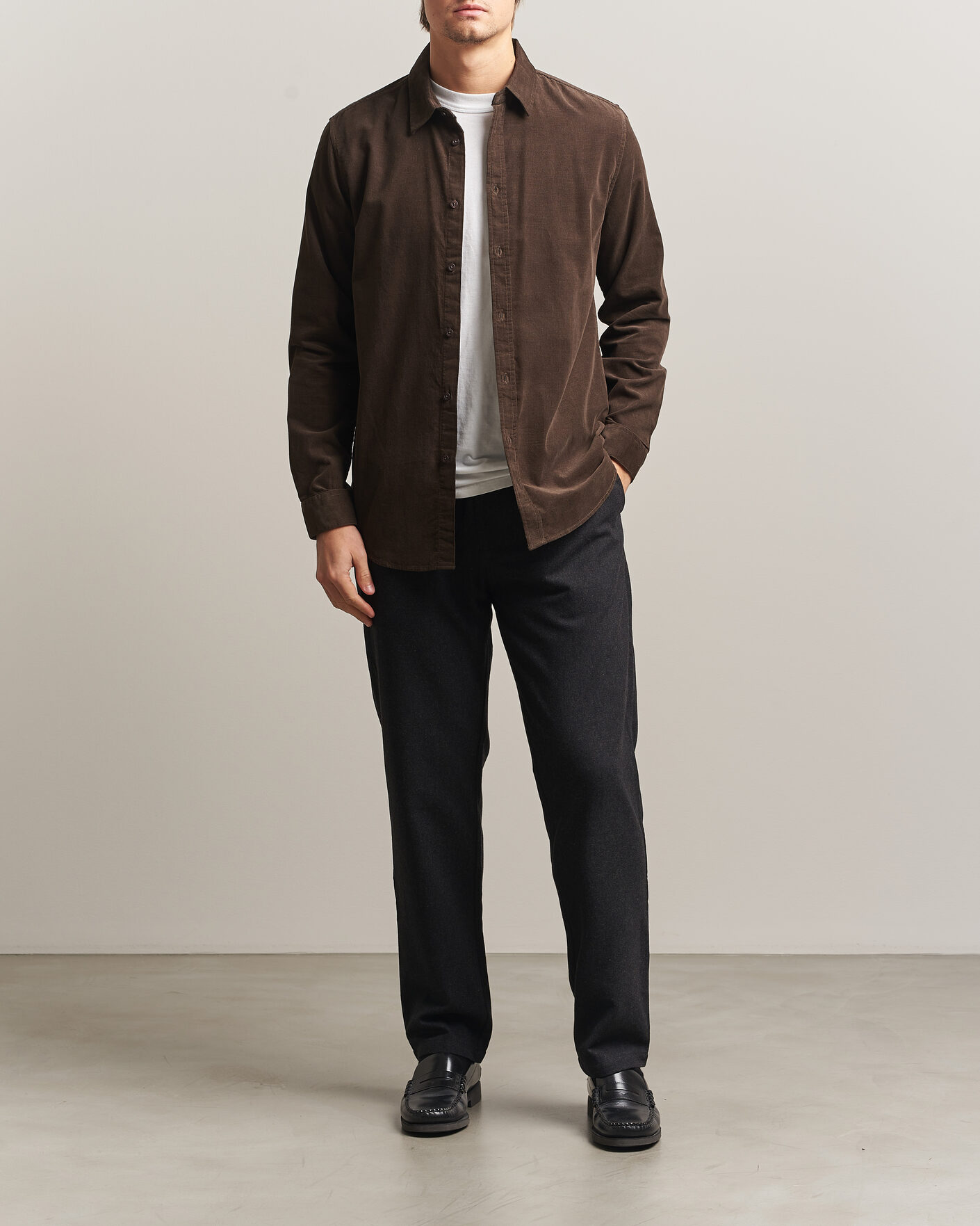 Mies | Housut | Samsøe Samsøe | Bertil Flannel Drawstring Trousers Black Melange