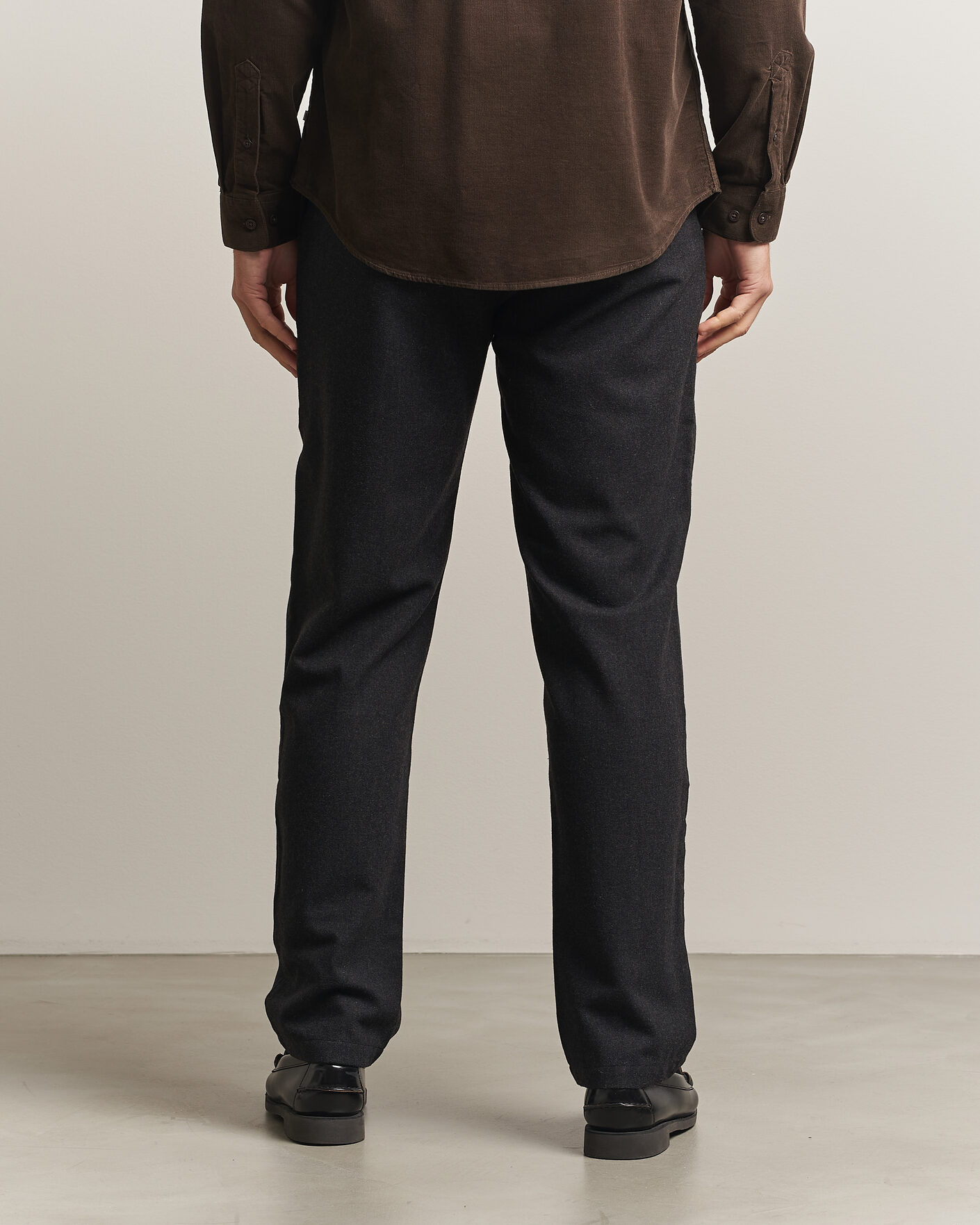 Mies | Housut | Samsøe Samsøe | Bertil Flannel Drawstring Trousers Black Melange