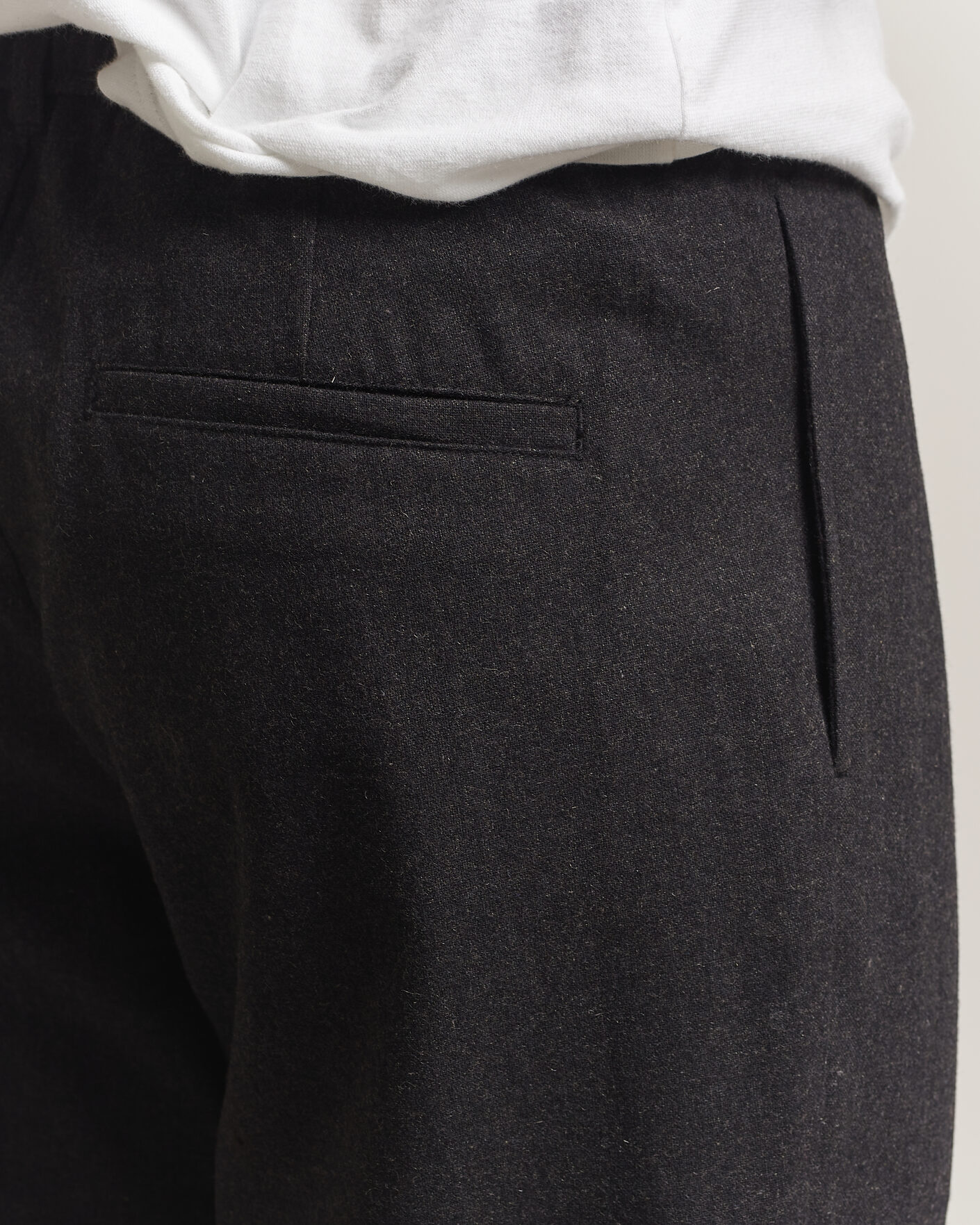 Mies | Housut | Samsøe Samsøe | Bertil Flannel Drawstring Trousers Black Melange