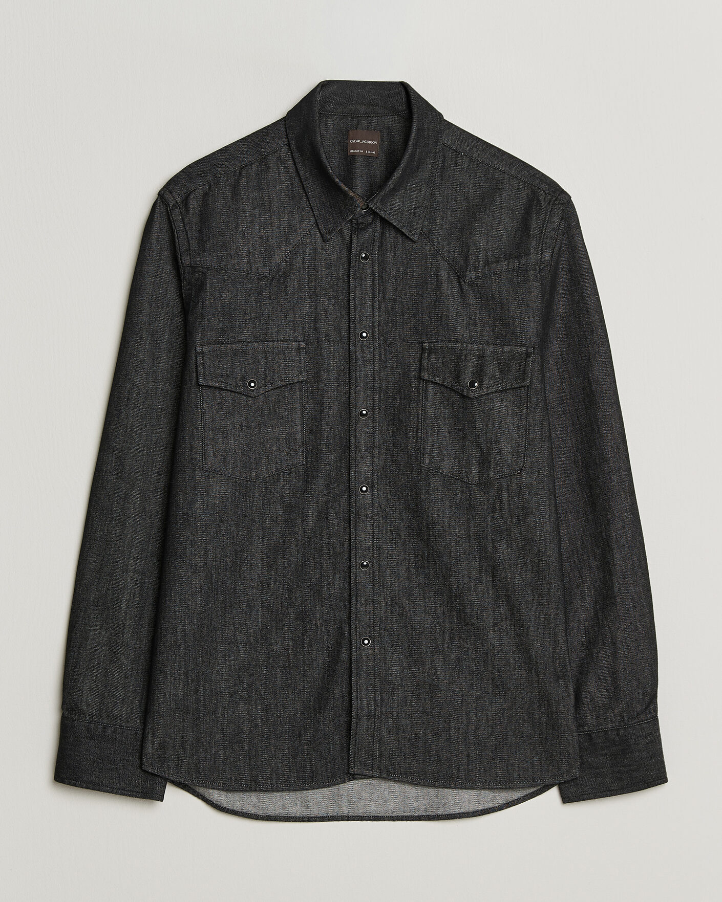 Mies | Kauluspaidat | Oscar Jacobson | Straight Fit Western Shirt Dark Grey