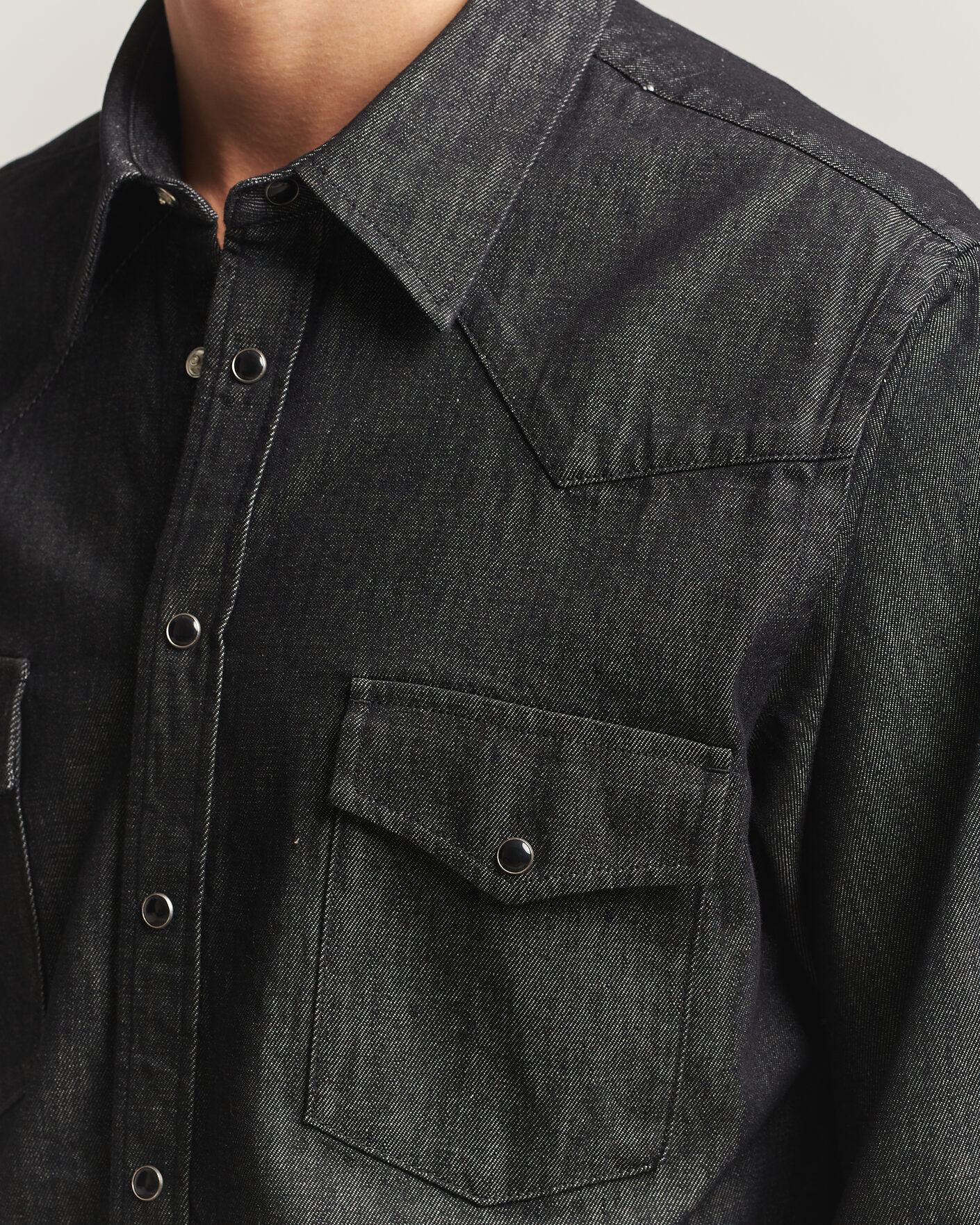 Mies | Kauluspaidat | Oscar Jacobson | Straight Fit Western Shirt Dark Grey