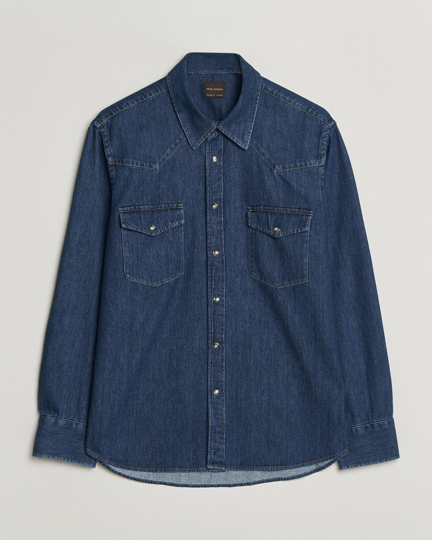 Mies | Kauluspaidat | Oscar Jacobson | Straight Fit Western Shirt Blue
