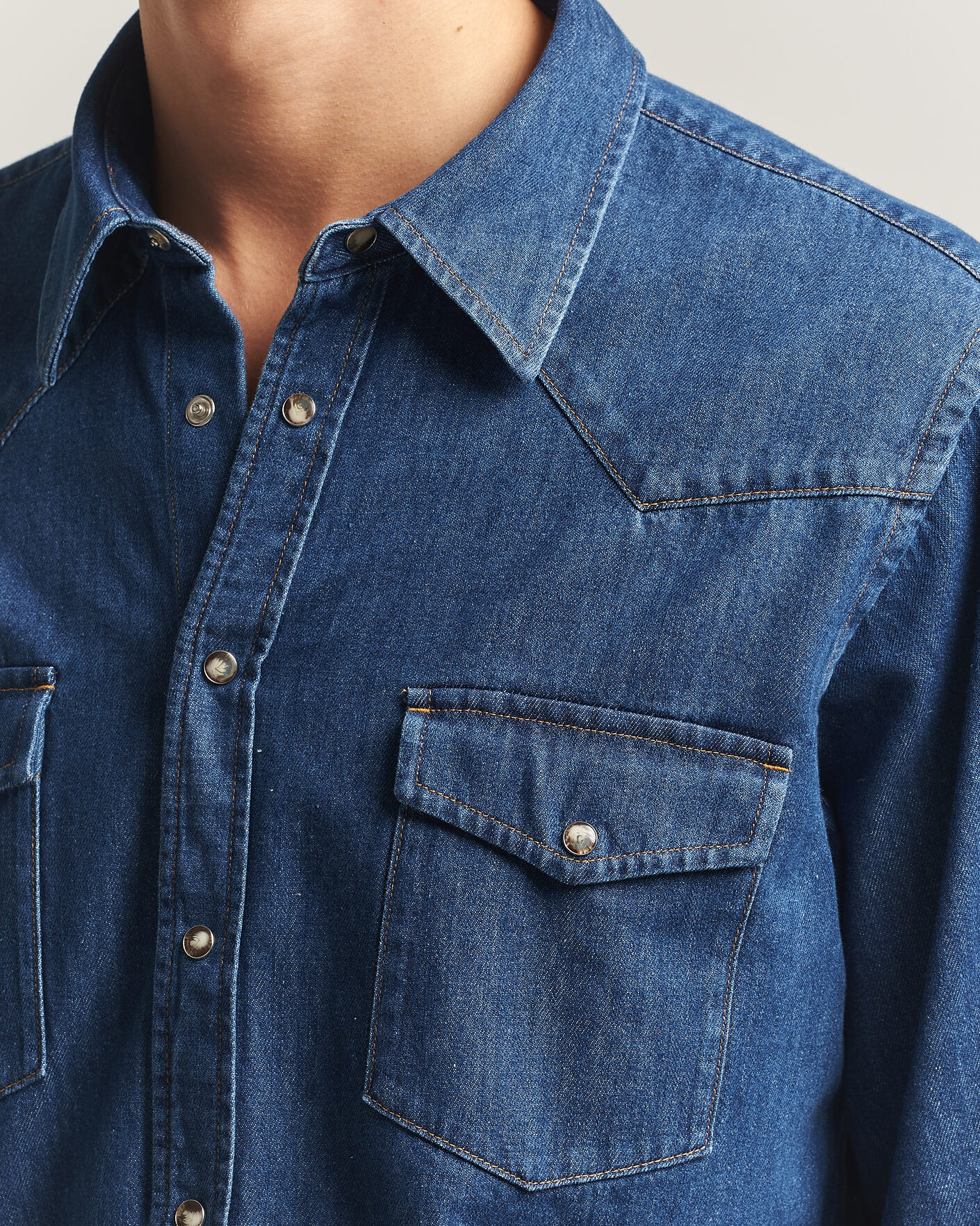 Mies | Kauluspaidat | Oscar Jacobson | Straight Fit Western Shirt Blue