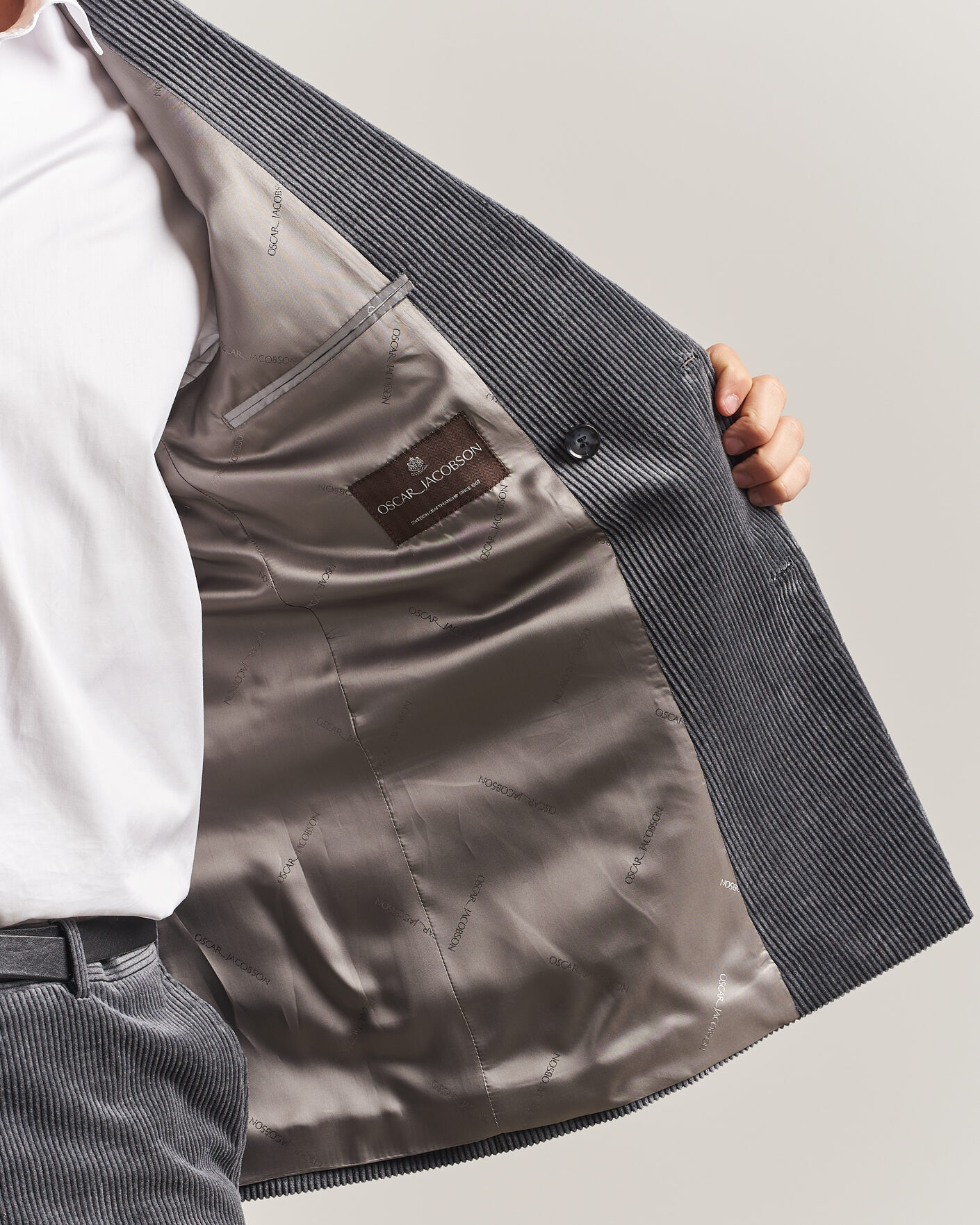 Mies | Pikkutakit | Oscar Jacobson | Farris Corduroy Blazer Grey