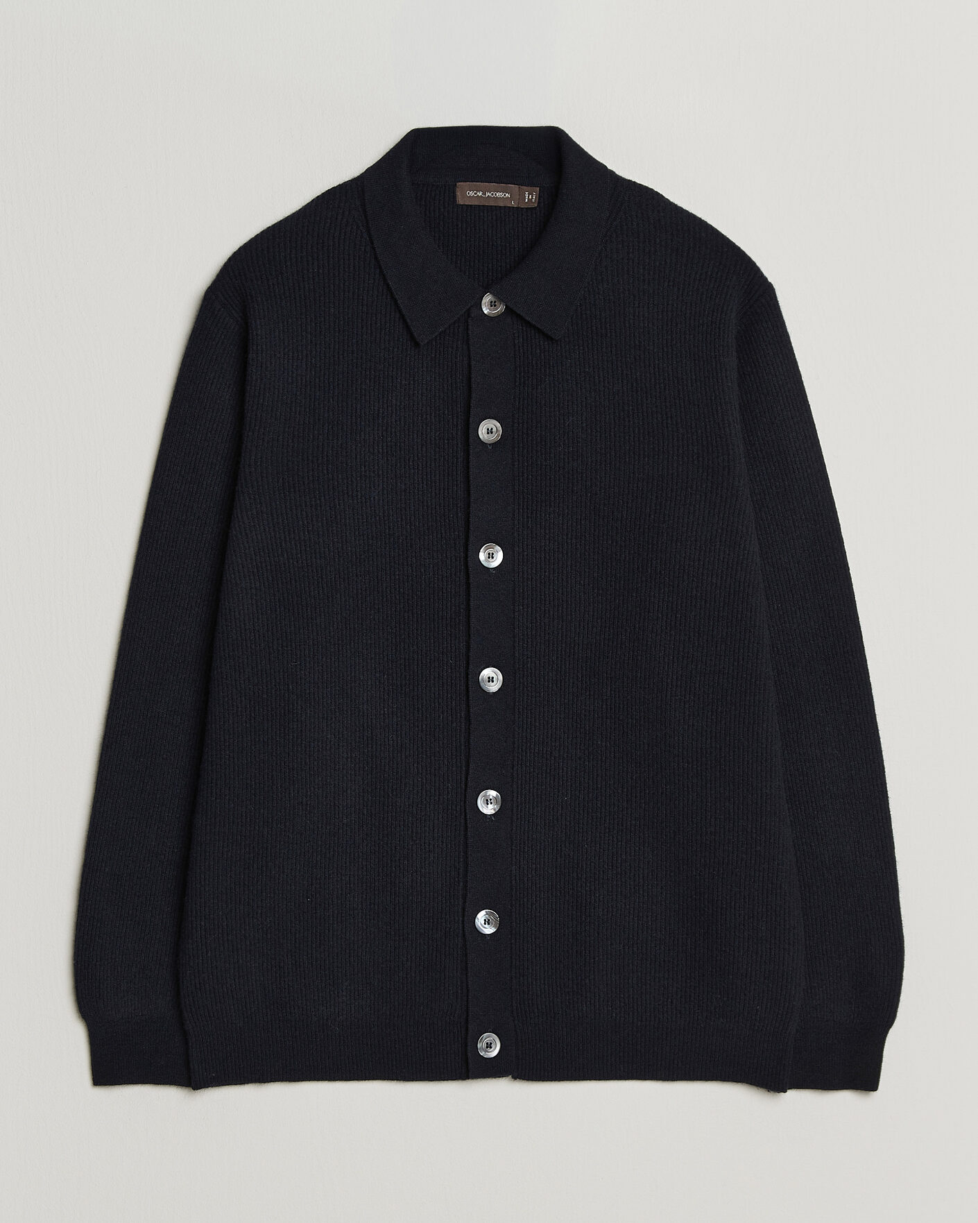 Mies | Puserot | Oscar Jacobson | Federico Wool/Cashmere Cardigan Navy