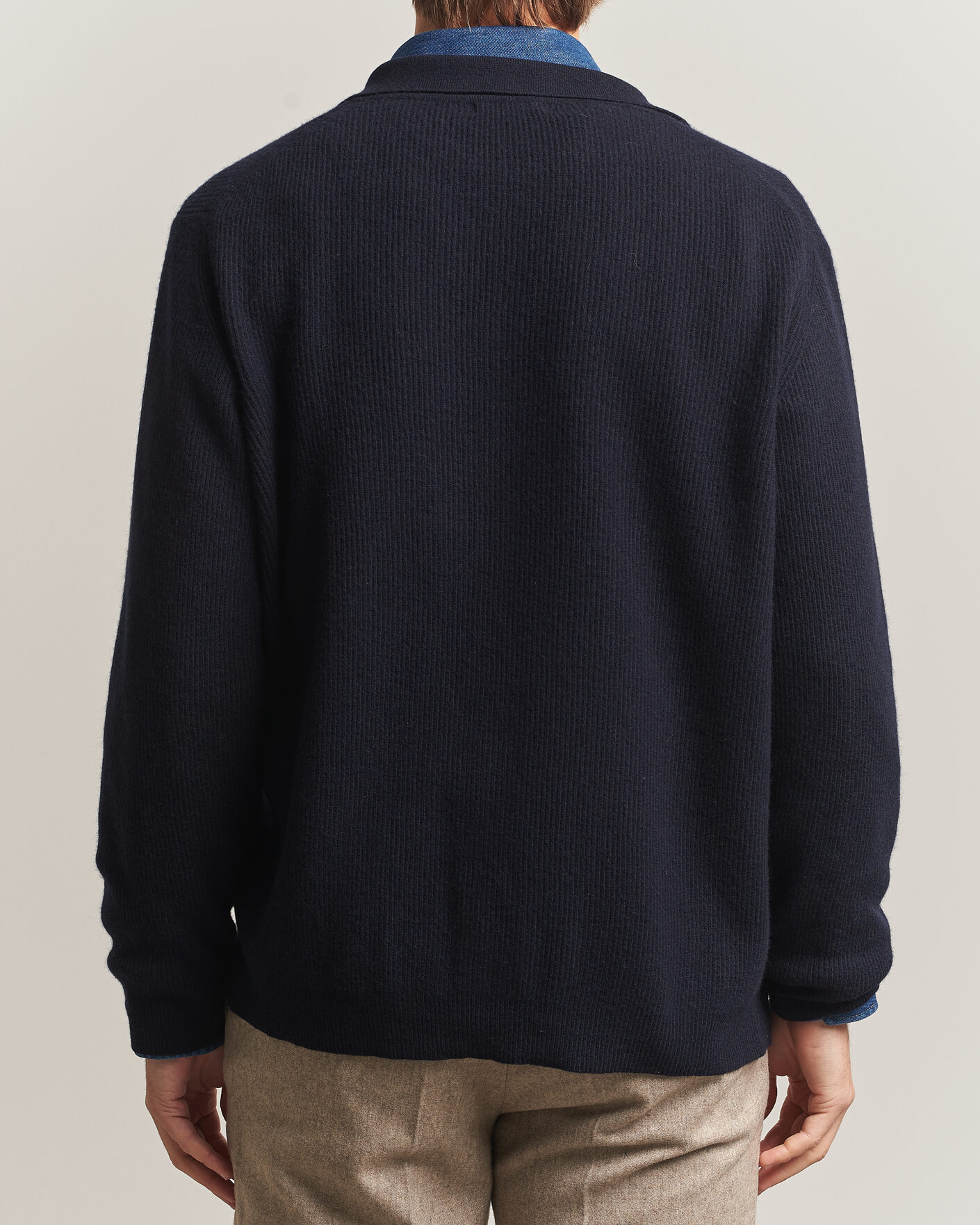 Mies | Puserot | Oscar Jacobson | Federico Wool/Cashmere Cardigan Navy