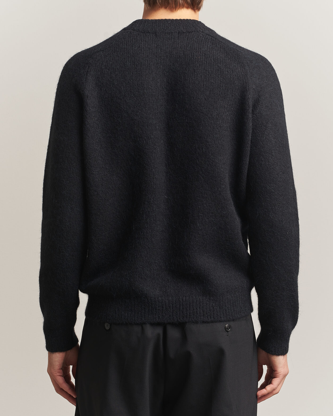 Mies | Puserot | Oscar Jacobson | Andie Alpacka/Merino Knitted Sweater Black