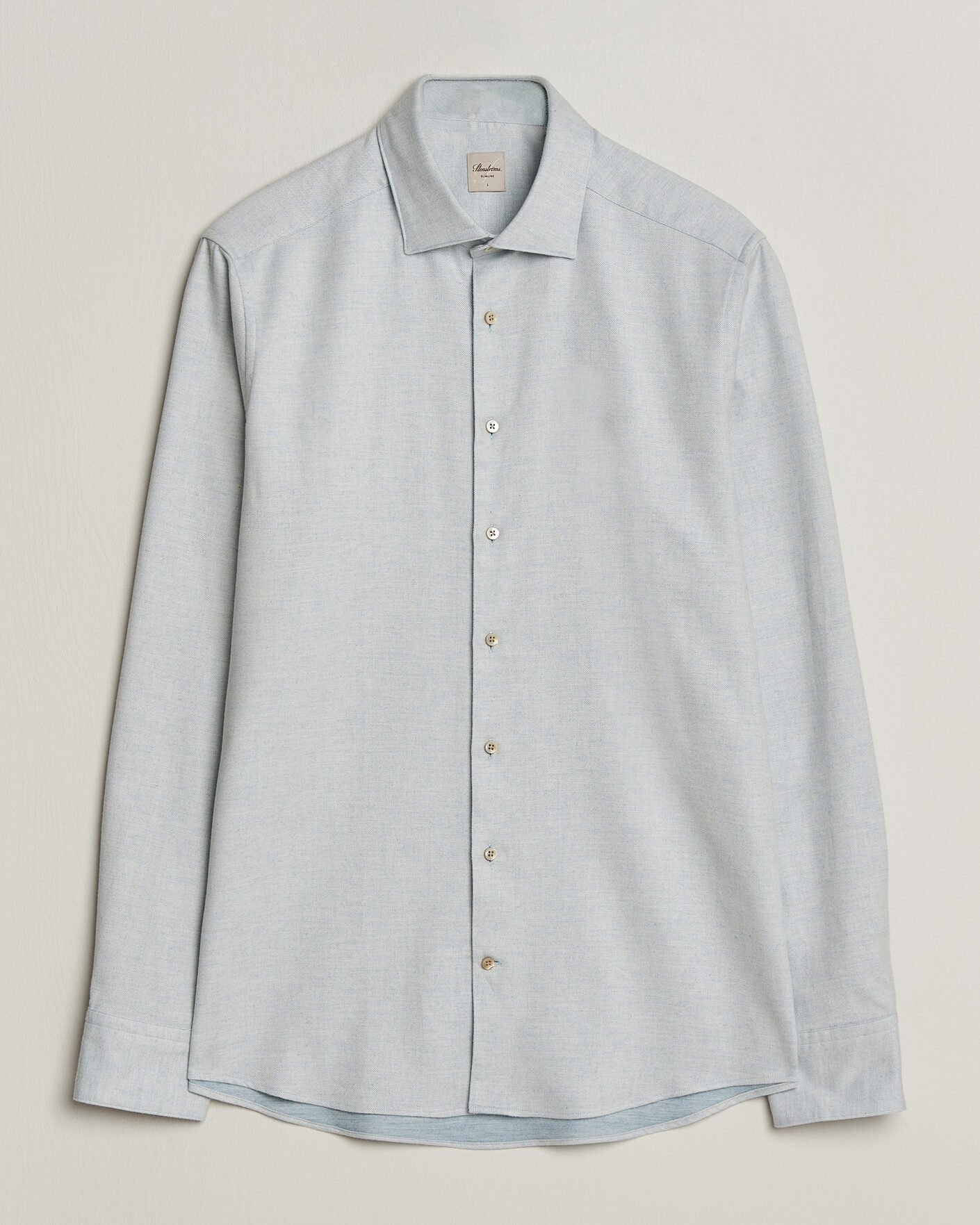 Mies | Kauluspaidat | Stenströms | Slimline Flannel Shirt Light Blue