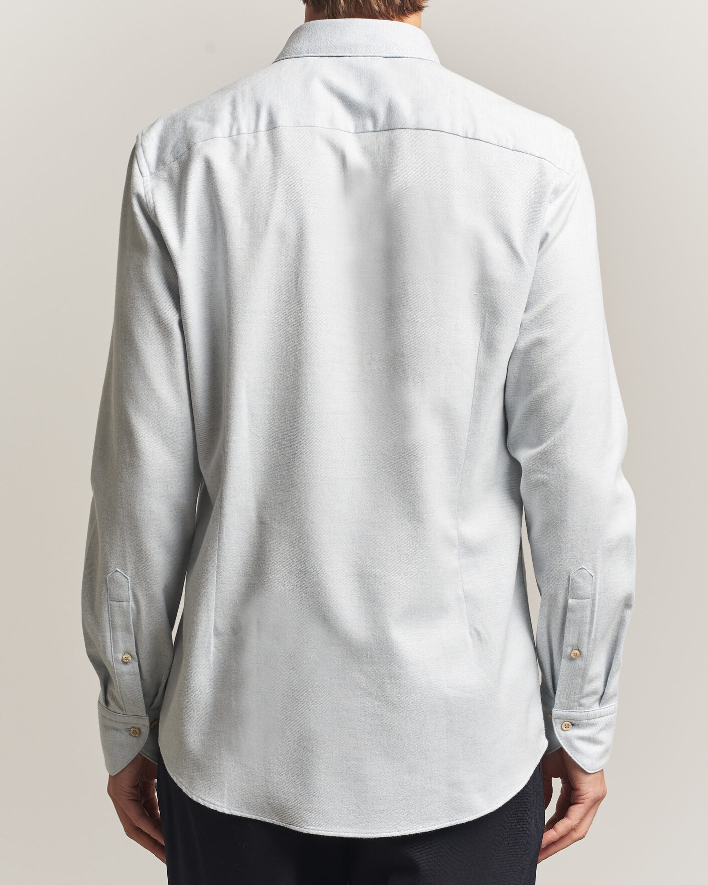 Mies | Kauluspaidat | Stenströms | Slimline Flannel Shirt Light Blue