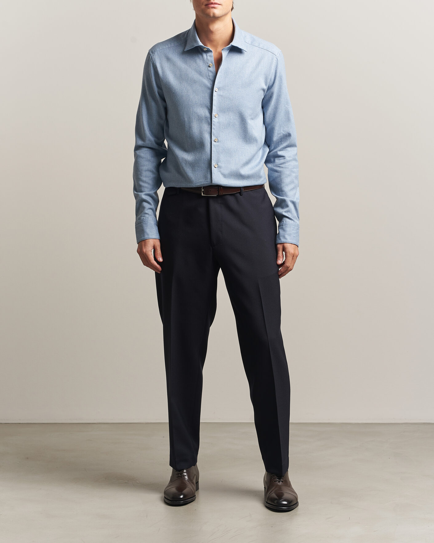 Mies | Kauluspaidat | Stenströms | Slimline Flannel Shirt Blue