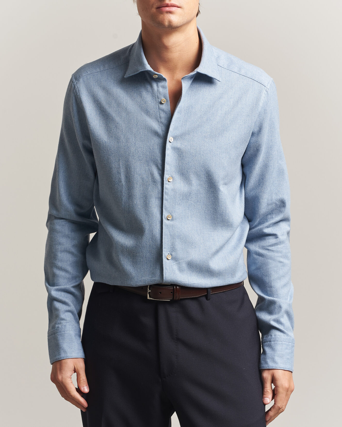 Mies | Kauluspaidat | Stenströms | Slimline Flannel Shirt Blue