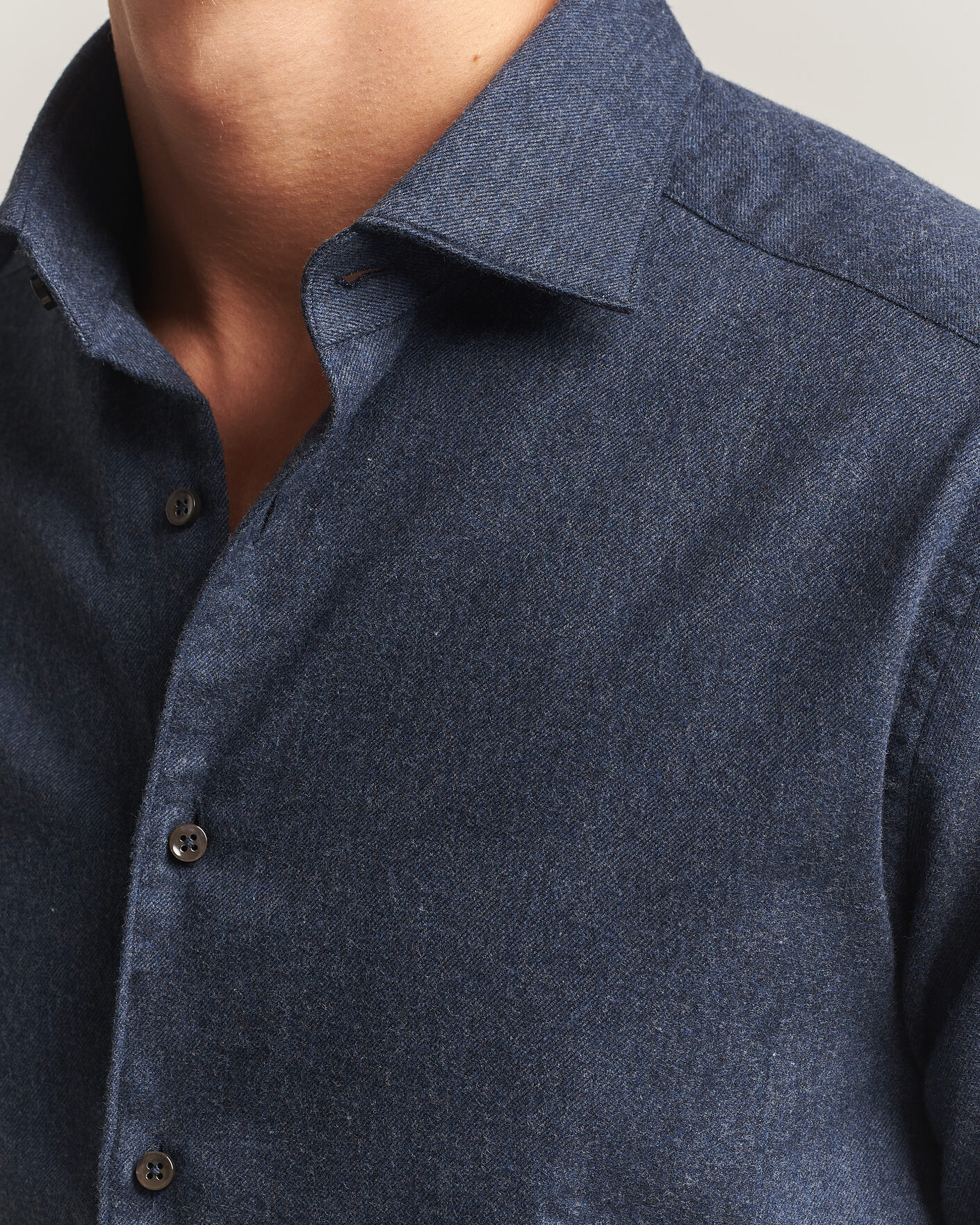 Mies | Kauluspaidat | Stenströms | Slimline Flannel Shirt Navy