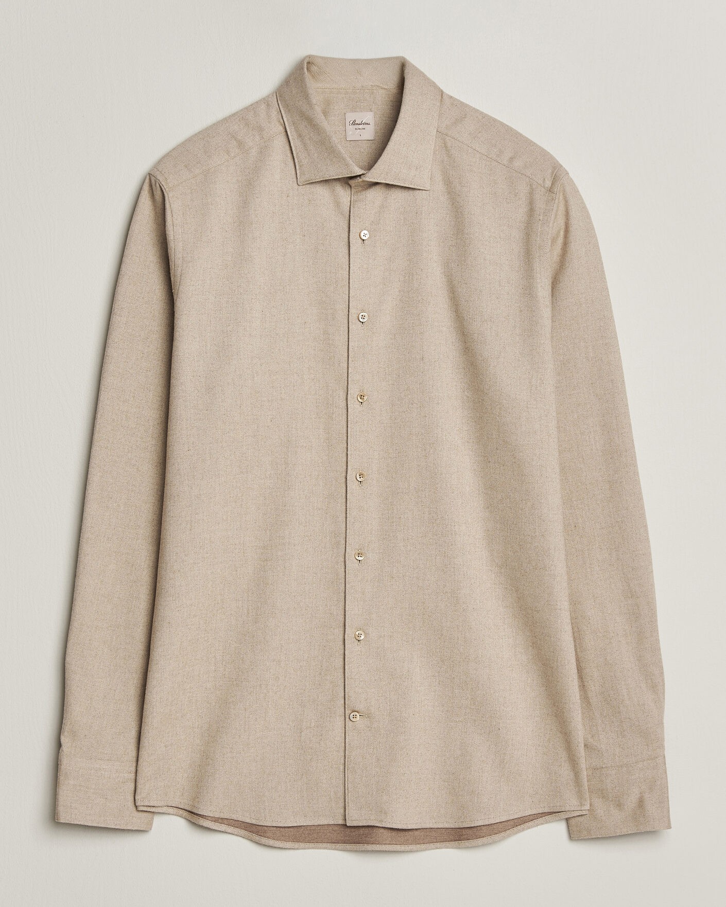Mies | Kauluspaidat | Stenströms | Slimline Flannel Shirt Beige