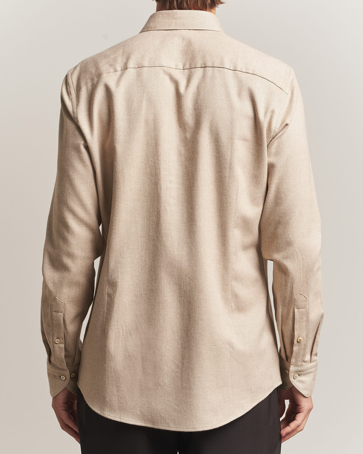 Mies | Kauluspaidat | Stenströms | Slimline Flannel Shirt Beige
