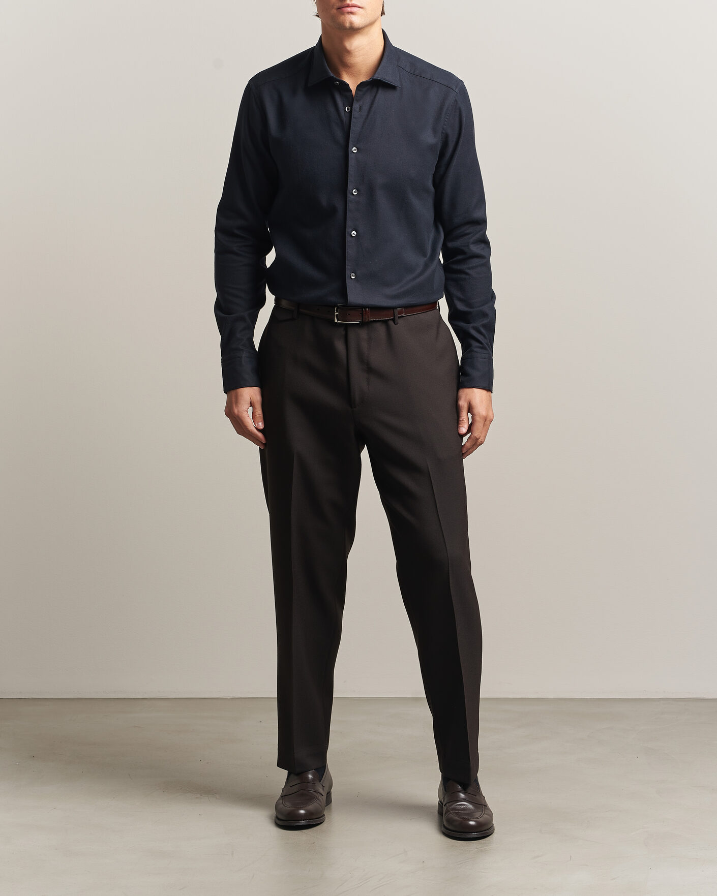 Mies | Kauluspaidat | Stenströms | Slimline Flannel Shirt Black
