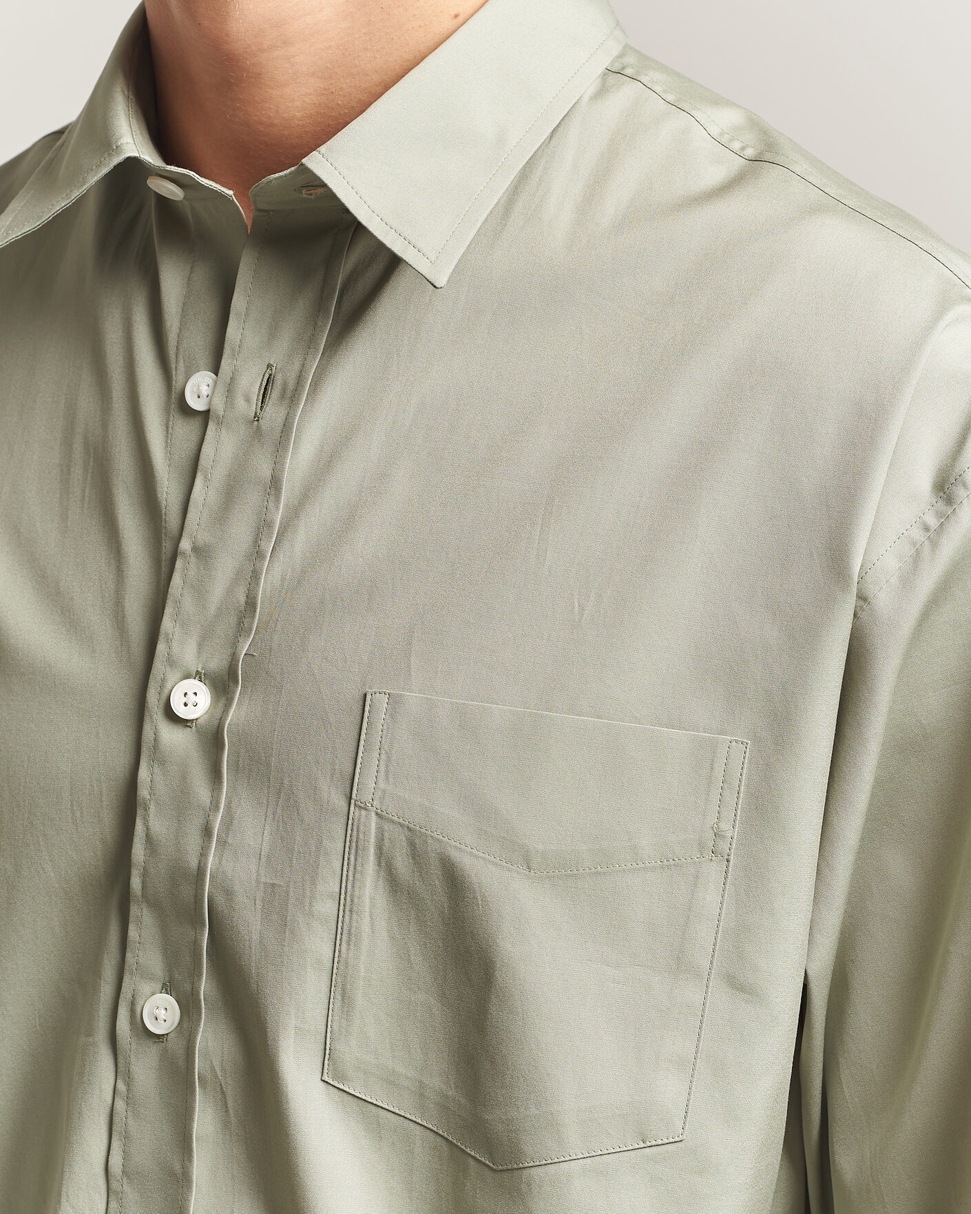 Mies | Kauluspaidat | NN07 | Skyler Relaxed Fit Supima Cotton Shirt Pale Green