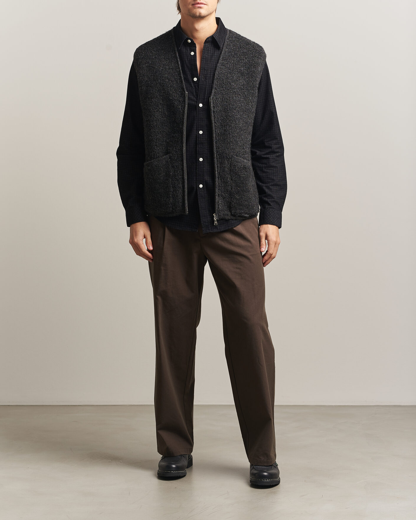 Mies | Ulkoliivit | NN07 | Mads Wool Fleece Vest Antracite Melange