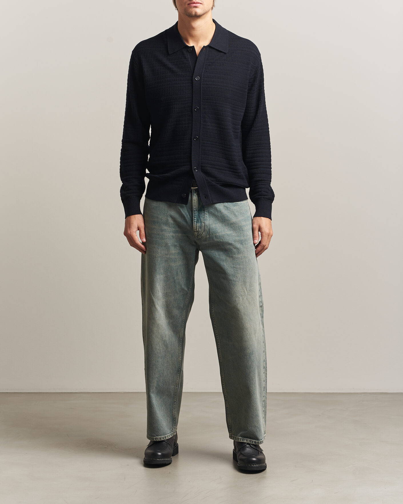 Mies | Puserot | NN07 | Nate Wool Knitted Cardigan Deep Navy