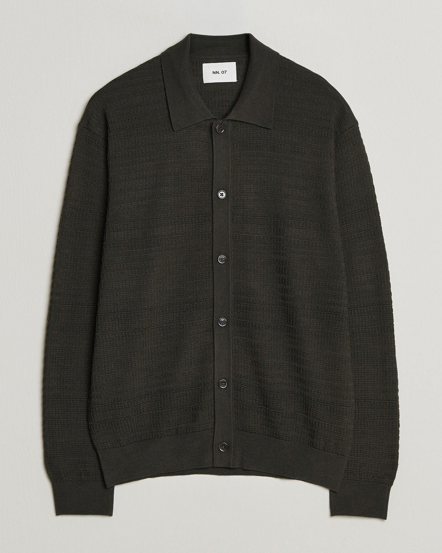 Mies | Puserot | NN07 | Nate Wool Knitted Cardigan Dark Army
