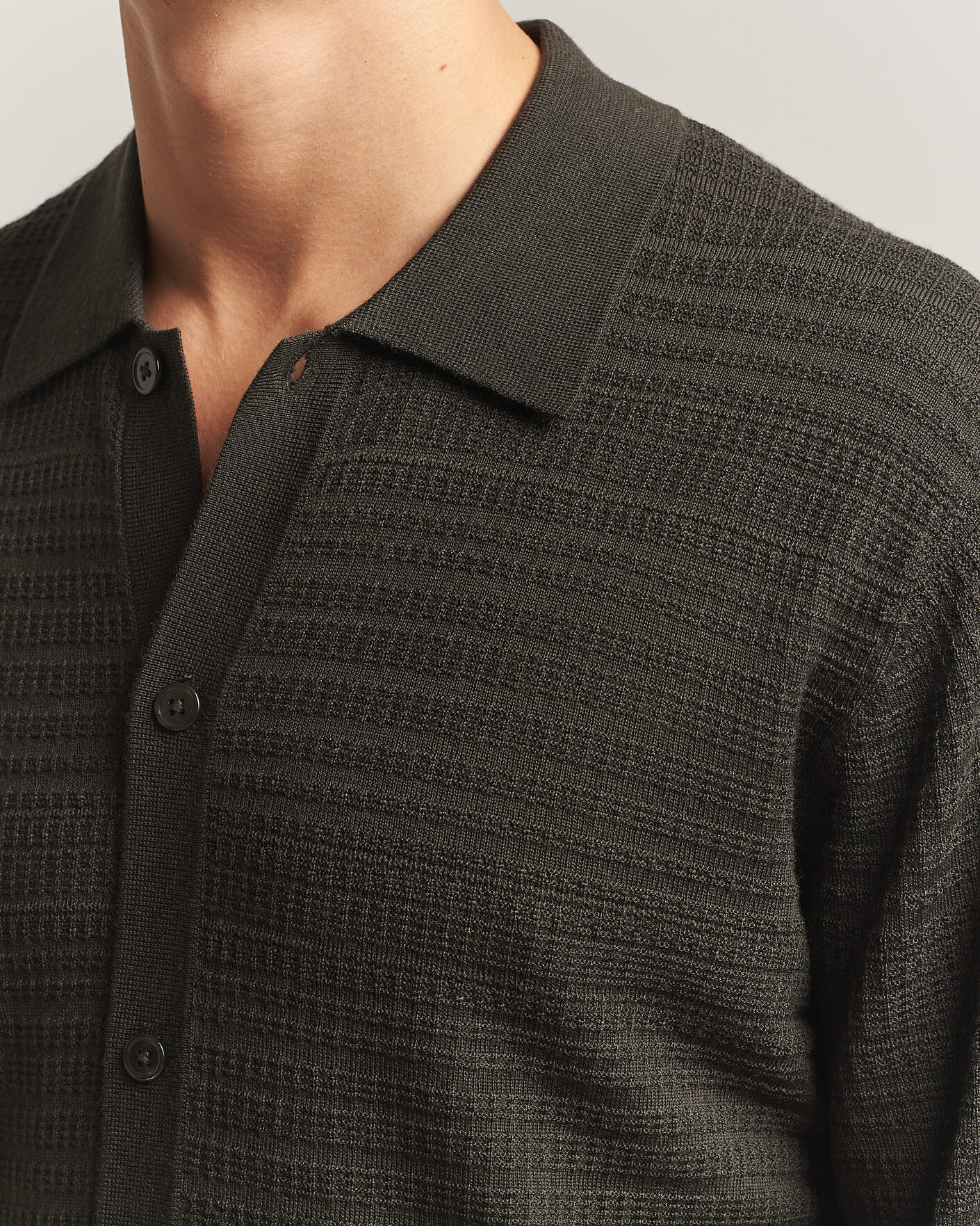 Mies | Puserot | NN07 | Nate Wool Knitted Cardigan Dark Army