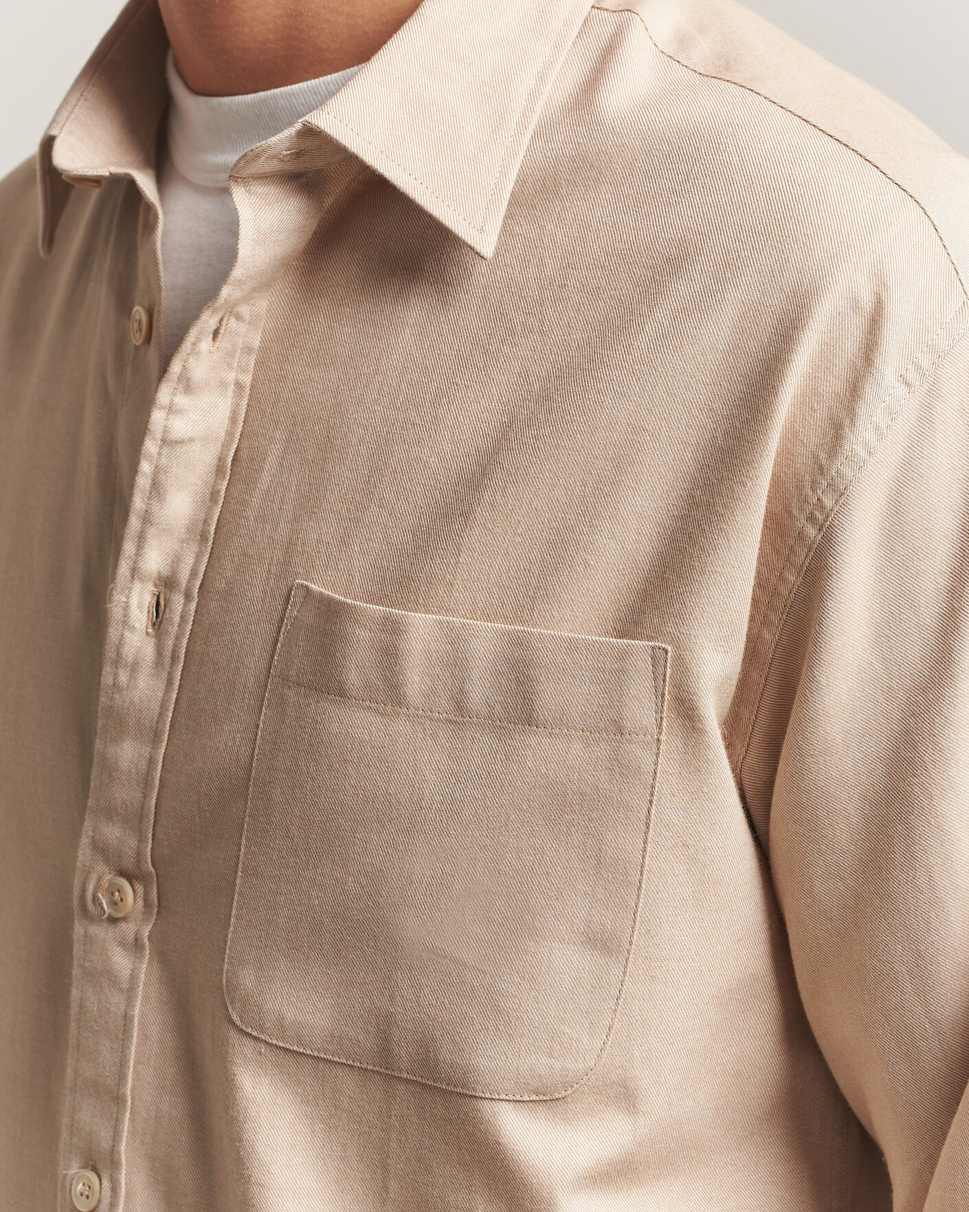 Mies | Kauluspaidat | NN07 | Deon Brushed Light Flannel Shirt Desert Khaki