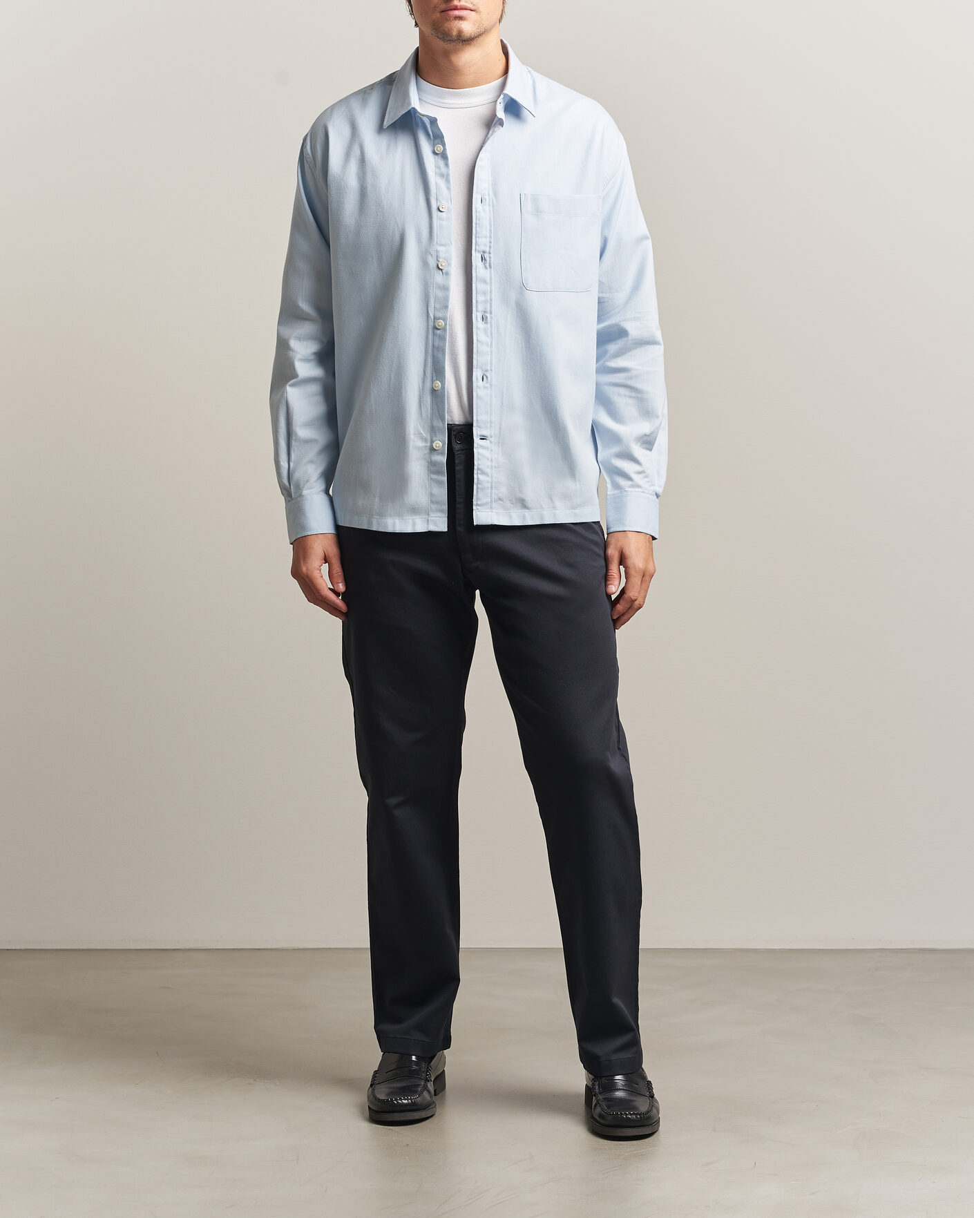 Mies | Kauluspaidat | NN07 | Deon Brushed Light Flannel Shirt Sky Mist