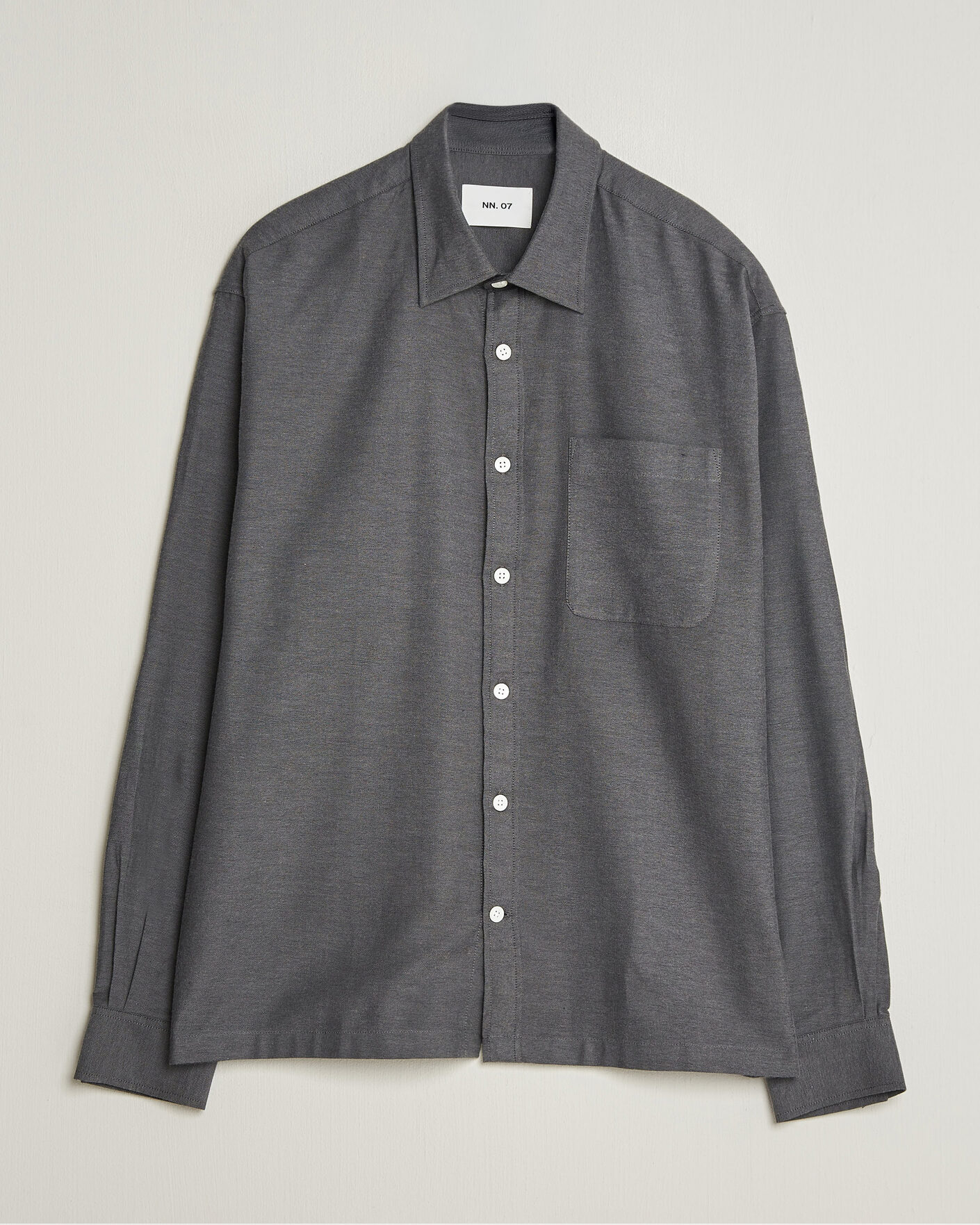 Mies | Kauluspaidat | NN07 | Deon Brushed Light Flannel Shirt Dark Grey