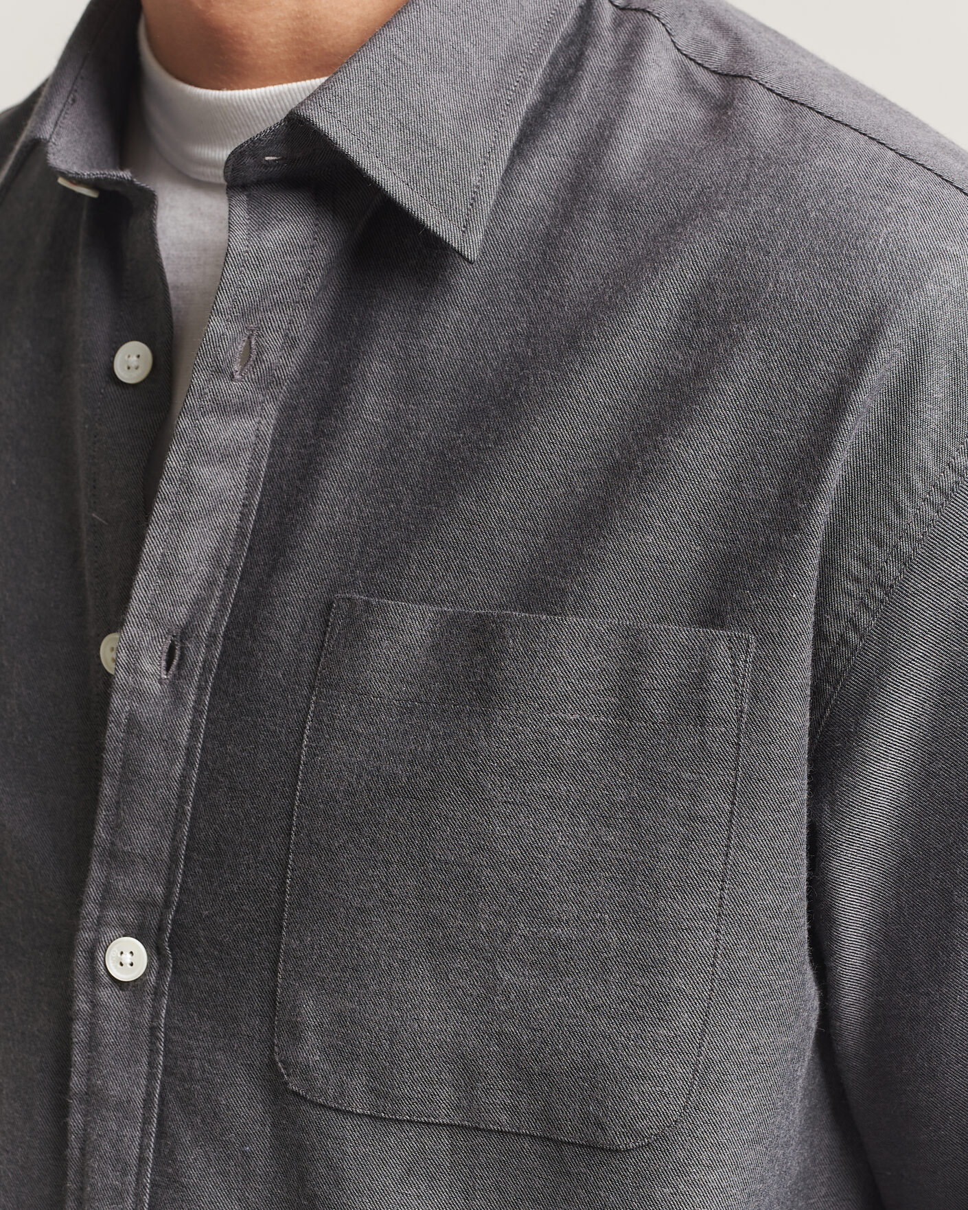 Mies | Kauluspaidat | NN07 | Deon Brushed Light Flannel Shirt Dark Grey