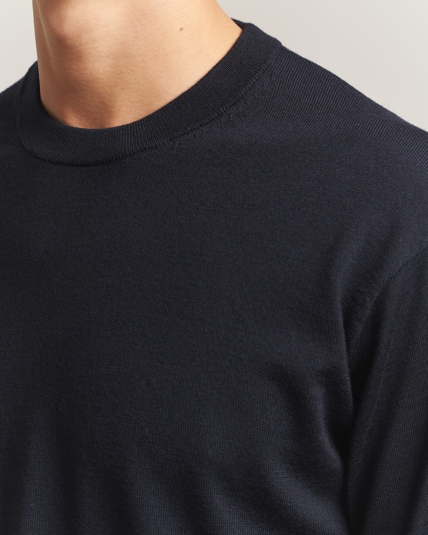 Mies | Puserot | NN07 | Nate Wool Knitted Crew Neck Deep Navy