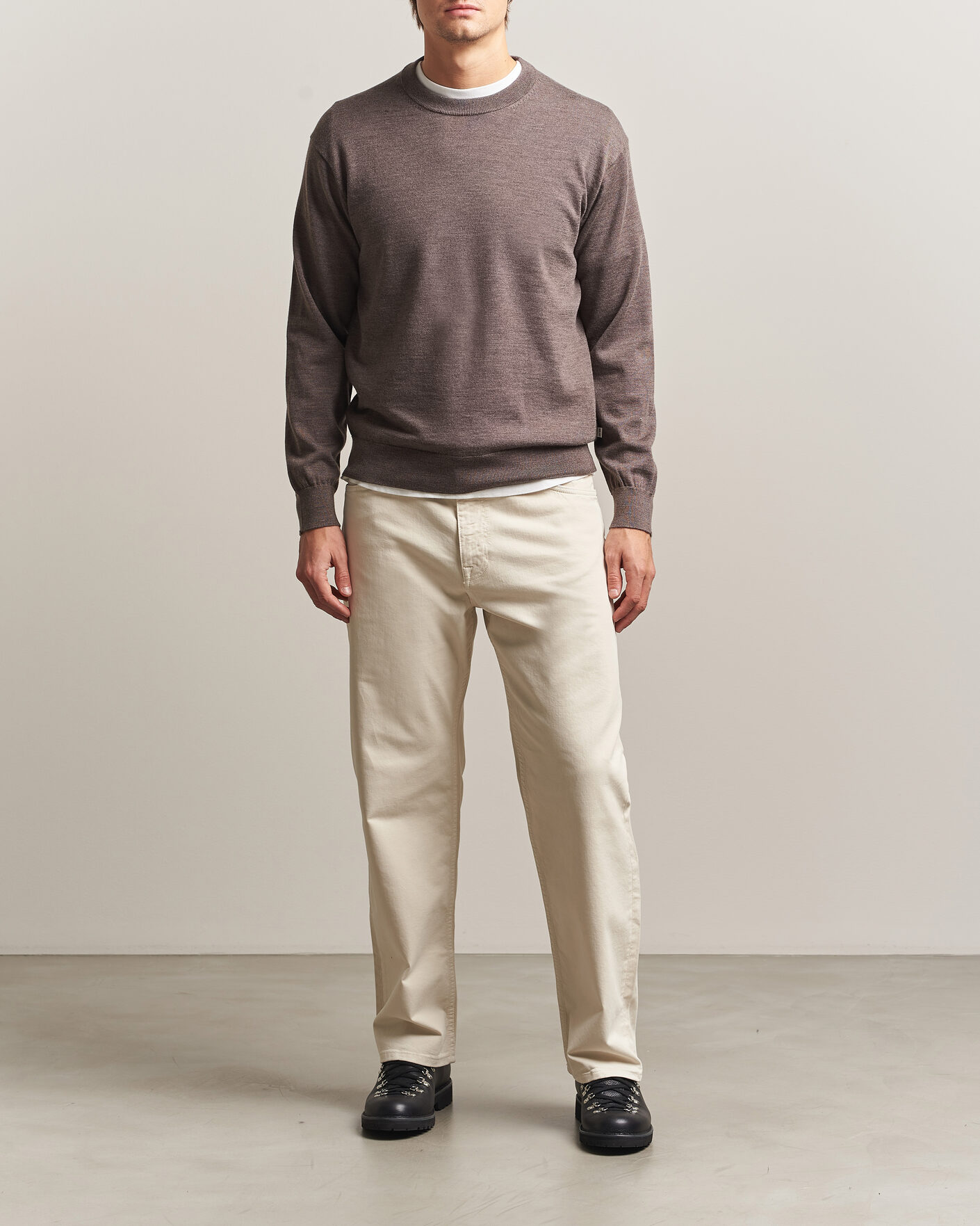 Mies | Puserot | NN07 | Nate Wool Knitted Crew Neck Mable Husk