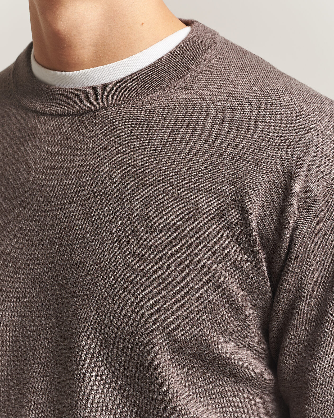 Mies | Puserot | NN07 | Nate Wool Knitted Crew Neck Mable Husk