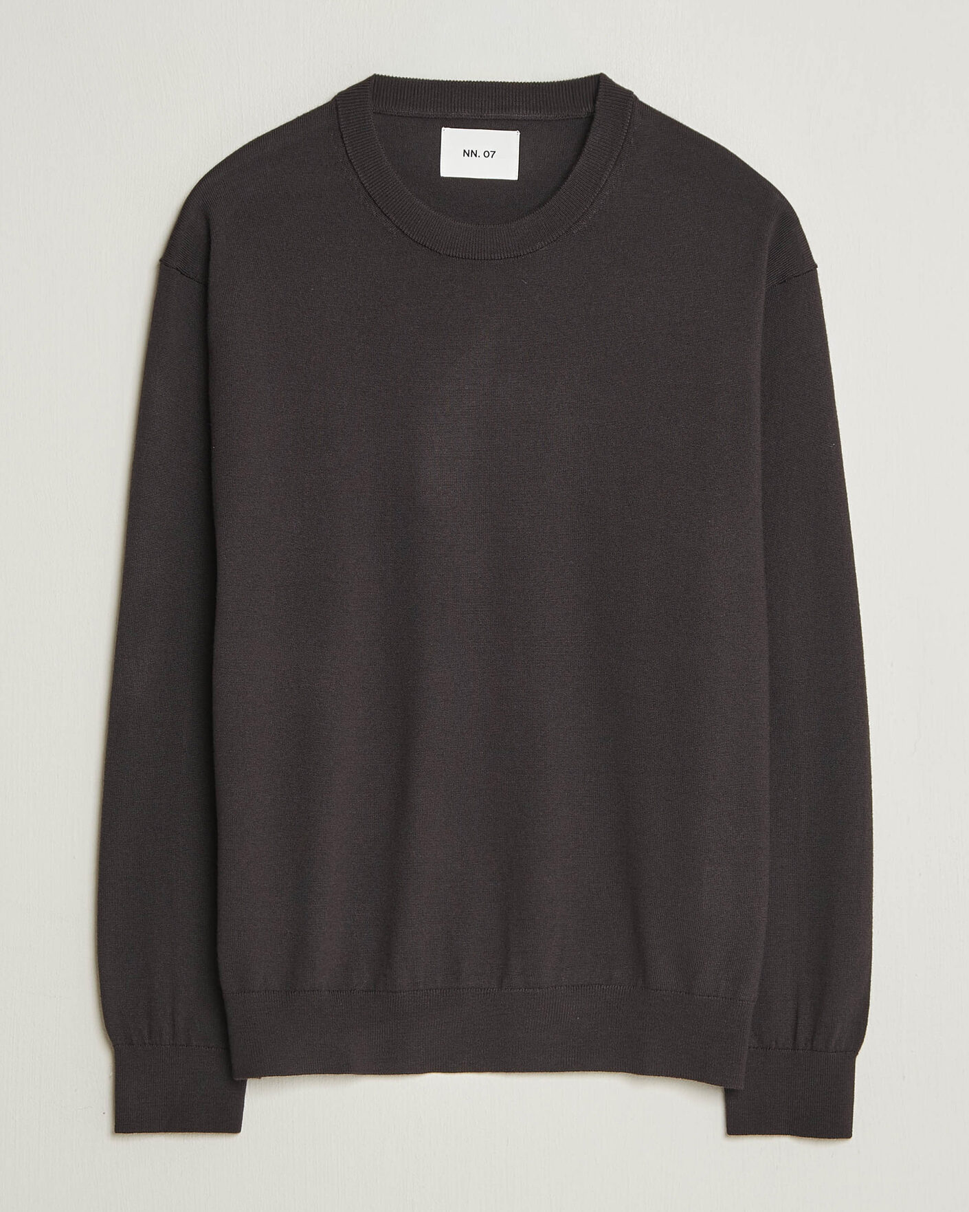 Mies | Puserot | NN07 | Nate Wool Knitted Crew Neck Deep Truffle