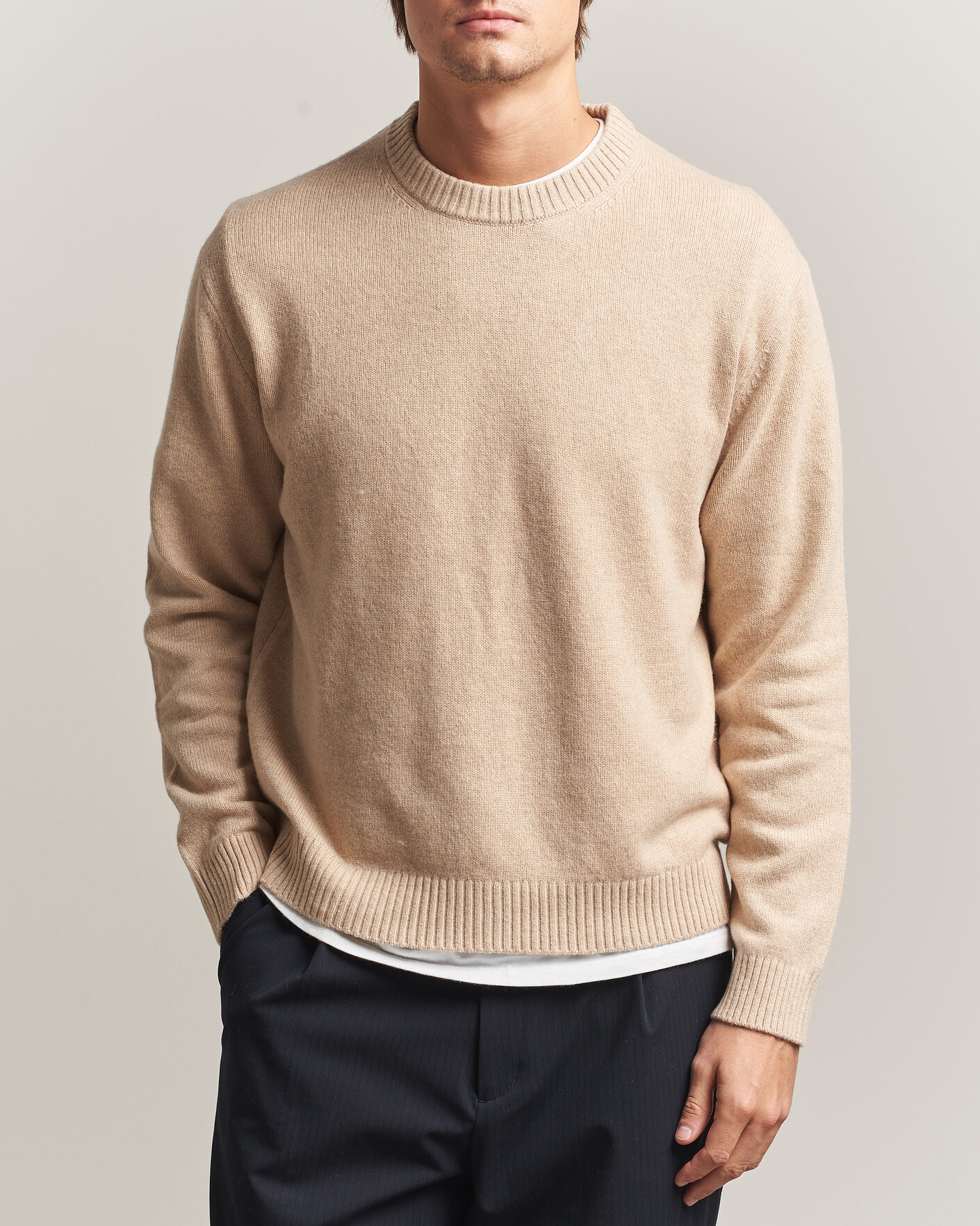 Mies | Puserot | NN07 | Russel Wool/Cotton Knitted Sweater Ecru