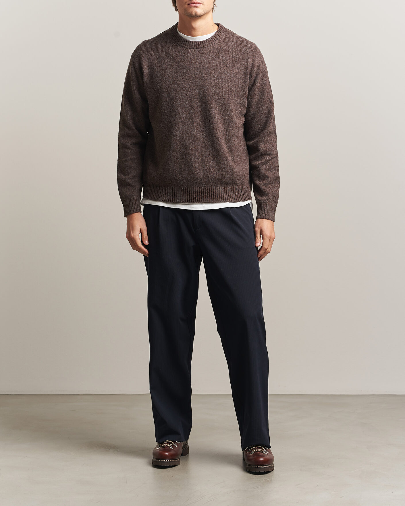 Mies | Puserot | NN07 | Russel Wool/Cotton Knitted Sweater Mable Husk