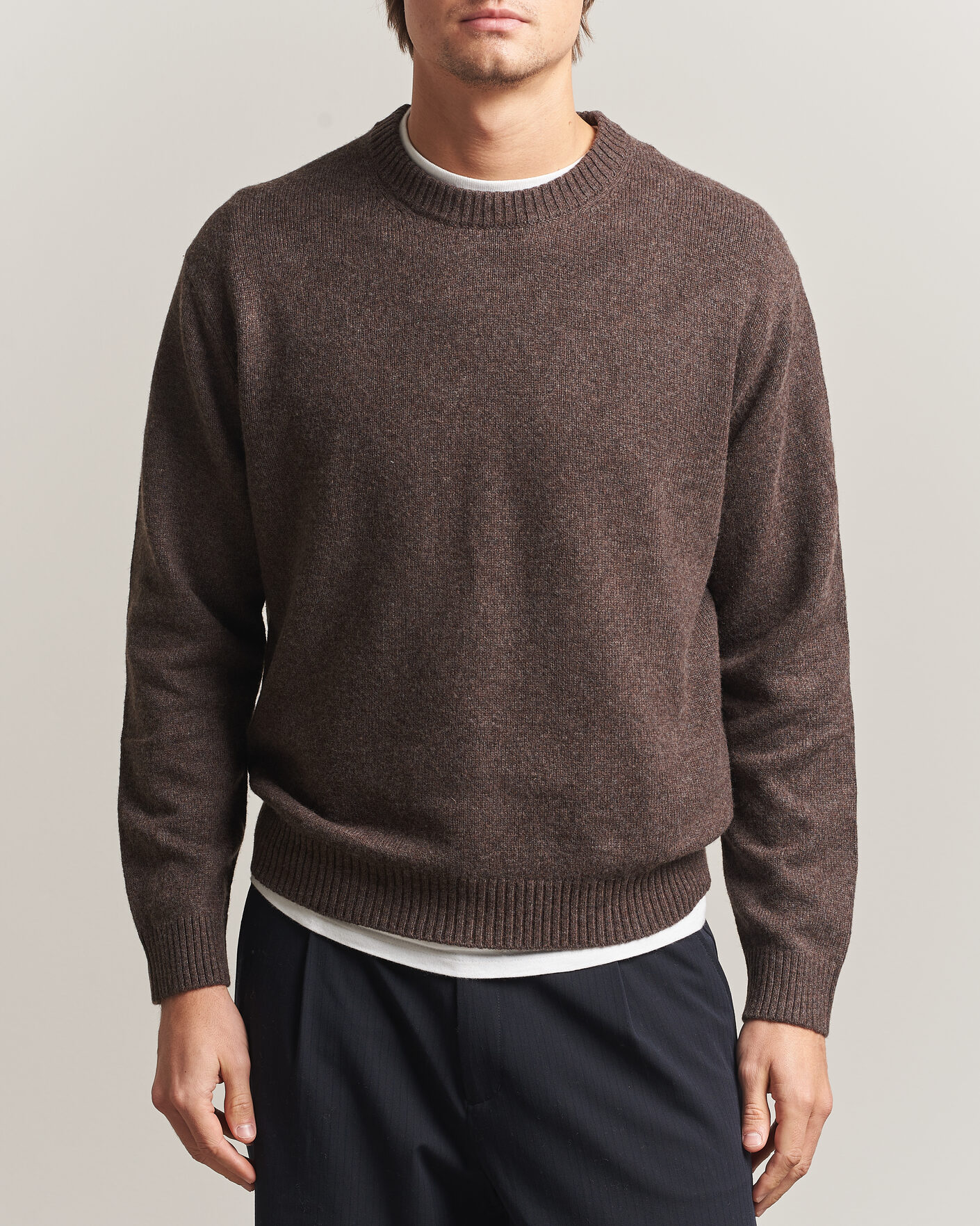 Mies | Puserot | NN07 | Russel Wool/Cotton Knitted Sweater Mable Husk