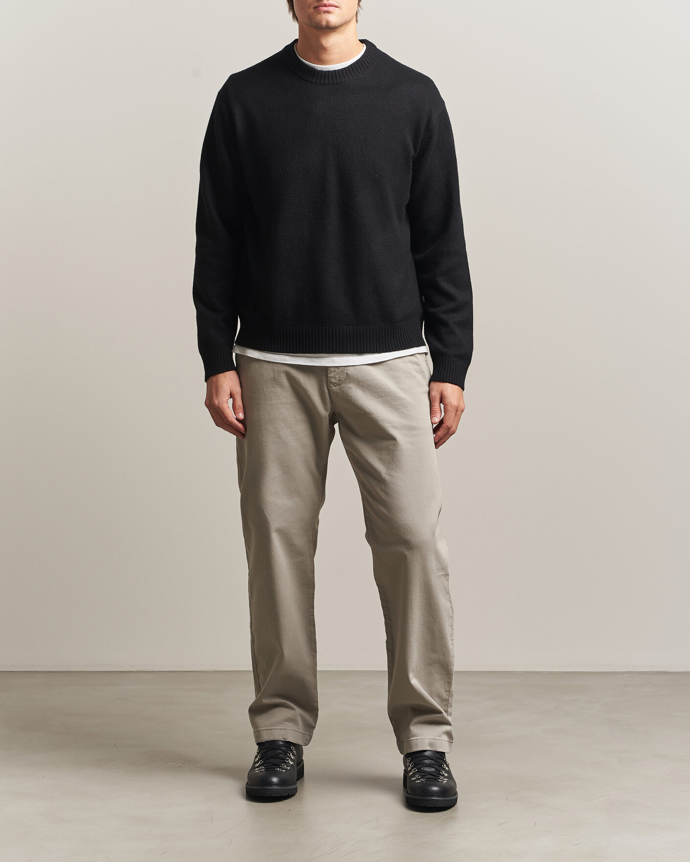 Mies | Puserot | NN07 | Russel Wool/Cotton Knitted Sweater Black