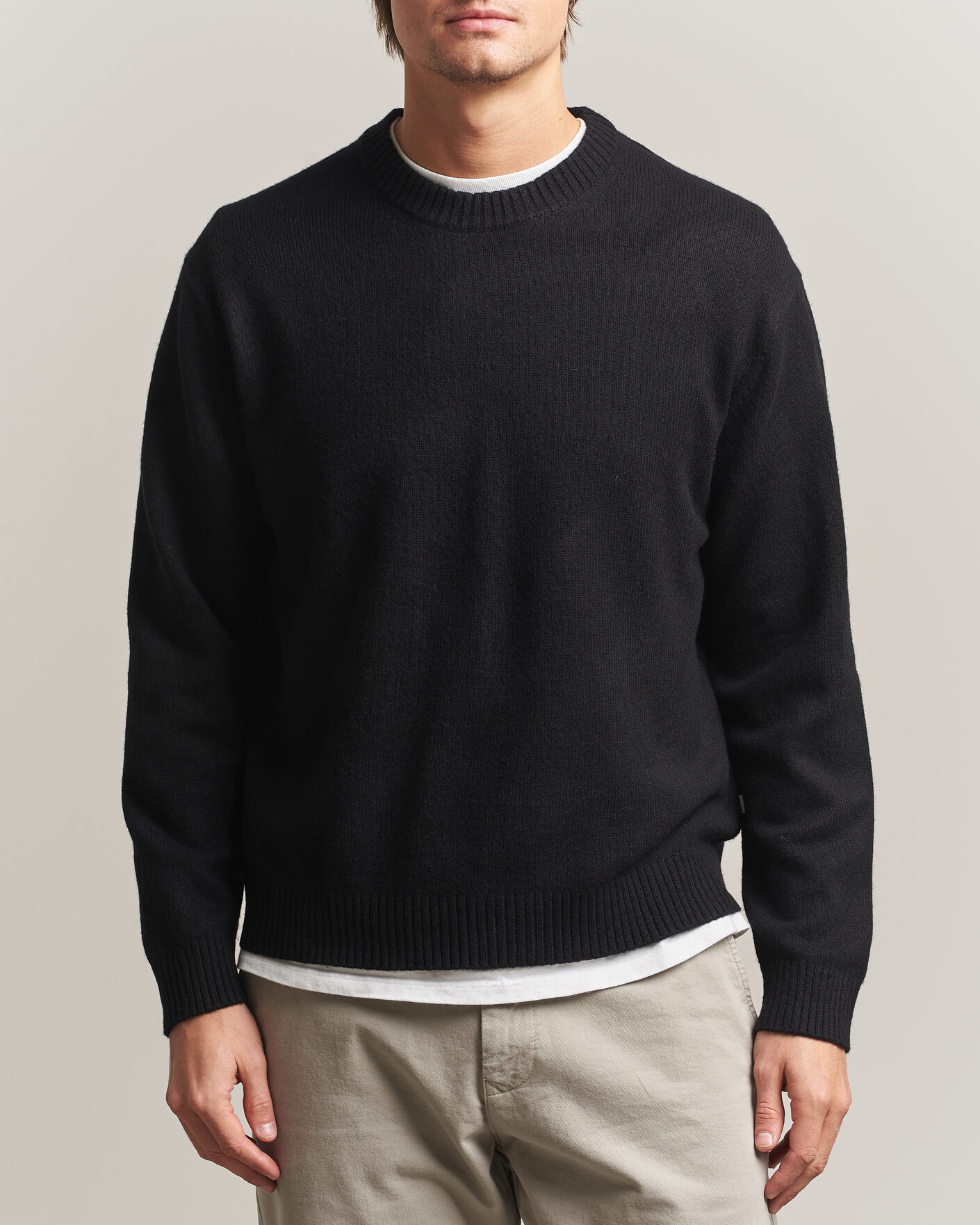 Mies | Puserot | NN07 | Russel Wool/Cotton Knitted Sweater Black