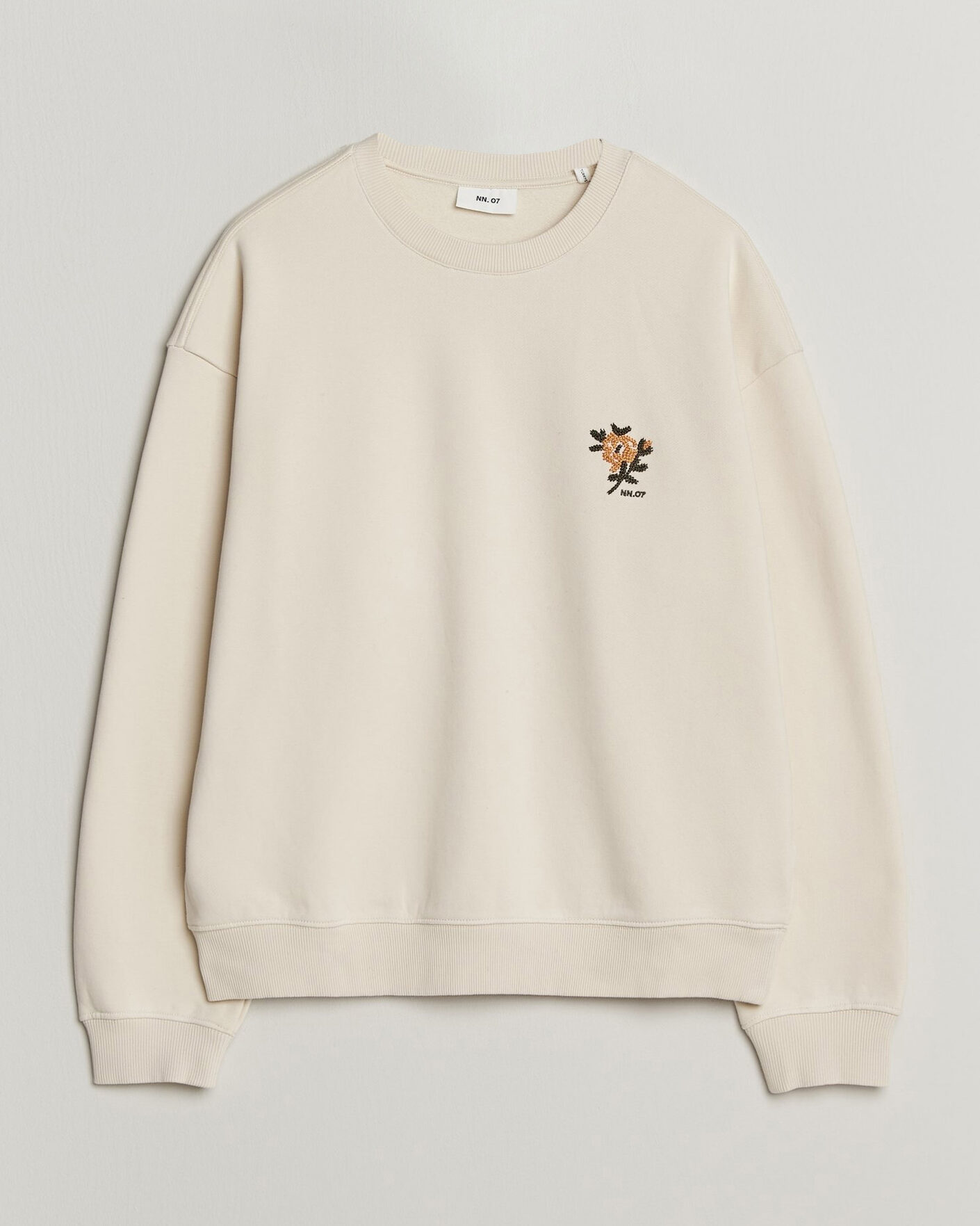 Mies | Puserot | NN07 | David Embroidered Sweatshirt Ivory