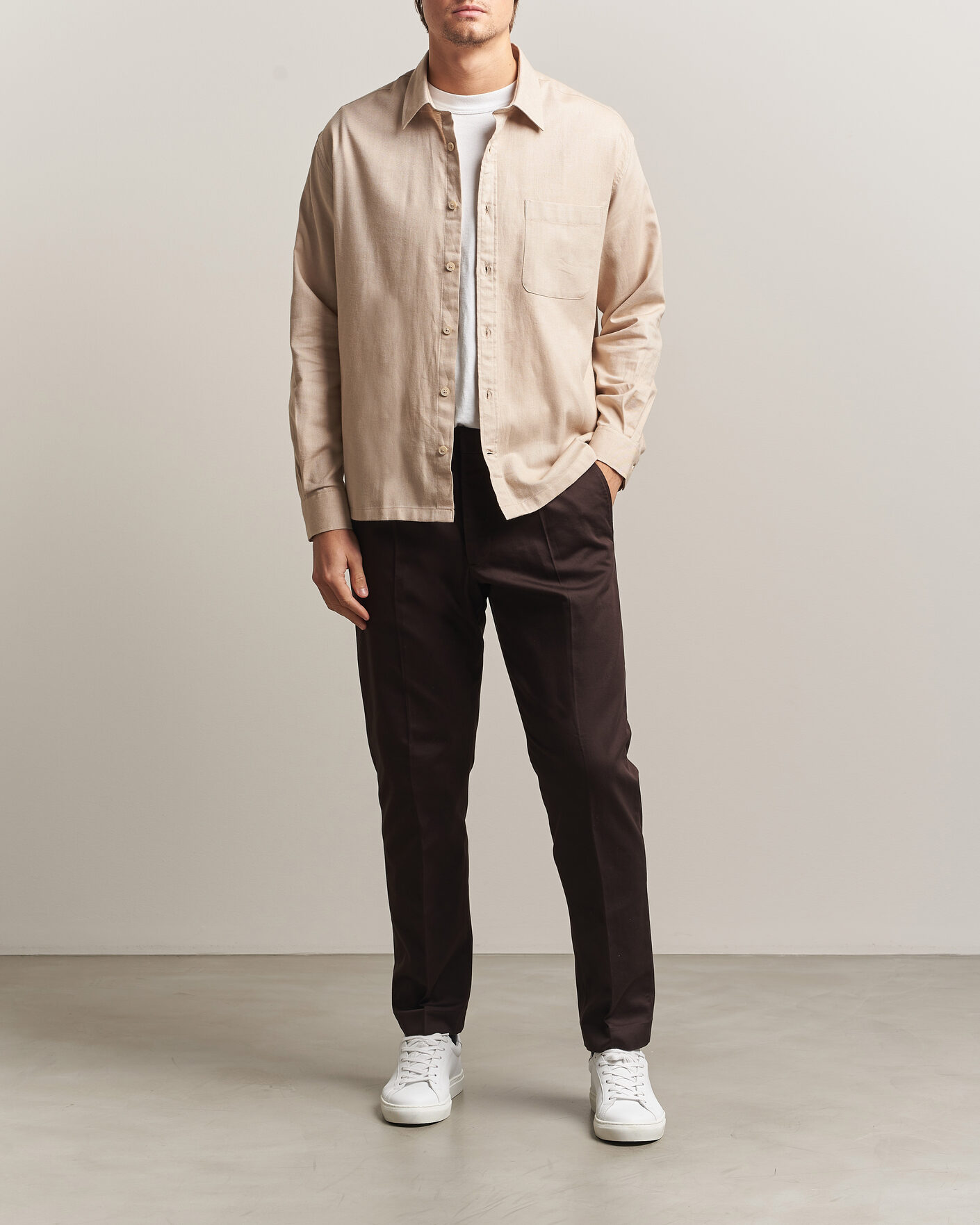 Mies | Housut | NN07 | Bill Pleated Cotton Chinos Deep Truffle