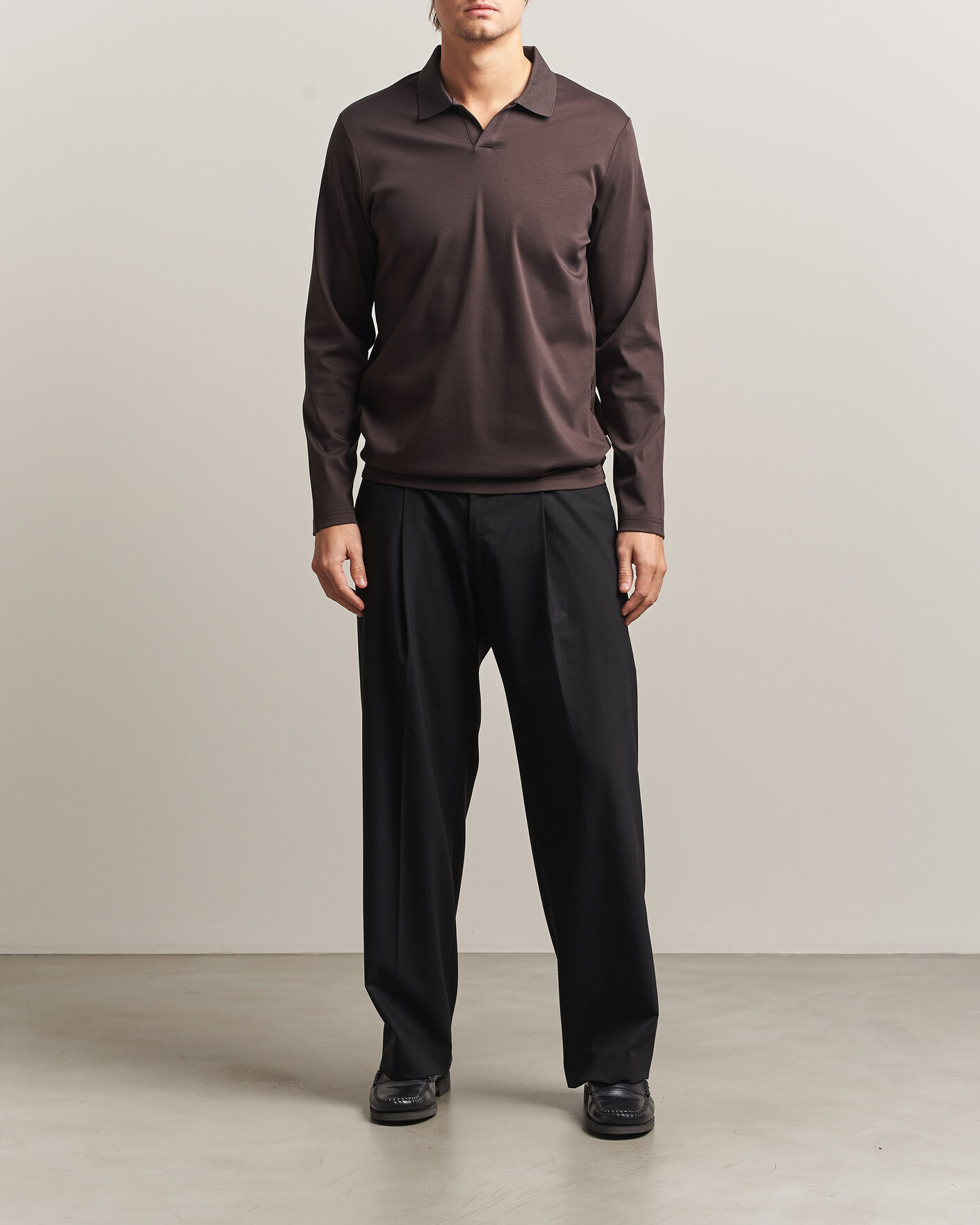 Mies | Pikeet | NN07 | Paul Long Sleeve Polo Deep Truffle