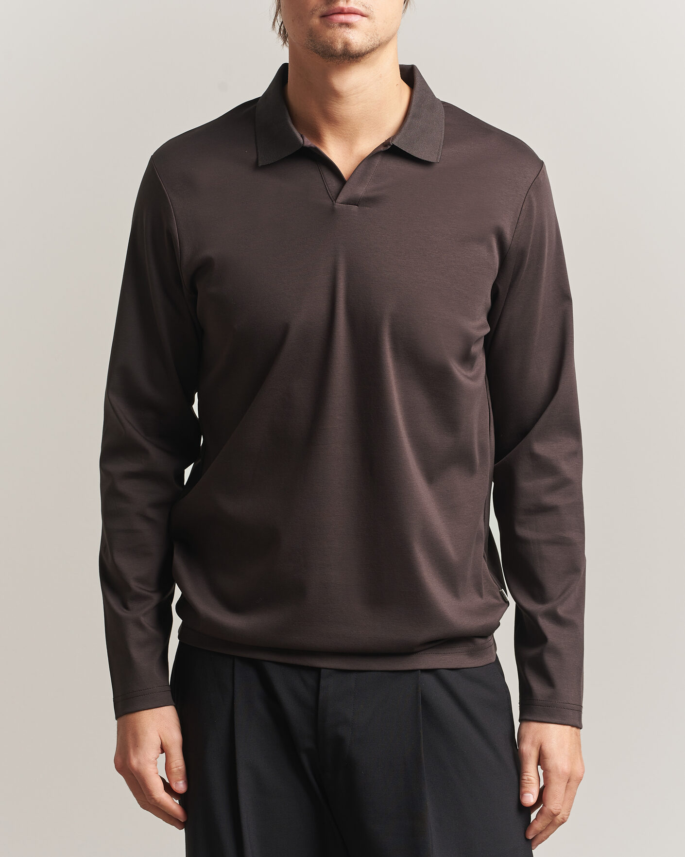 Mies | Pikeet | NN07 | Paul Long Sleeve Polo Deep Truffle