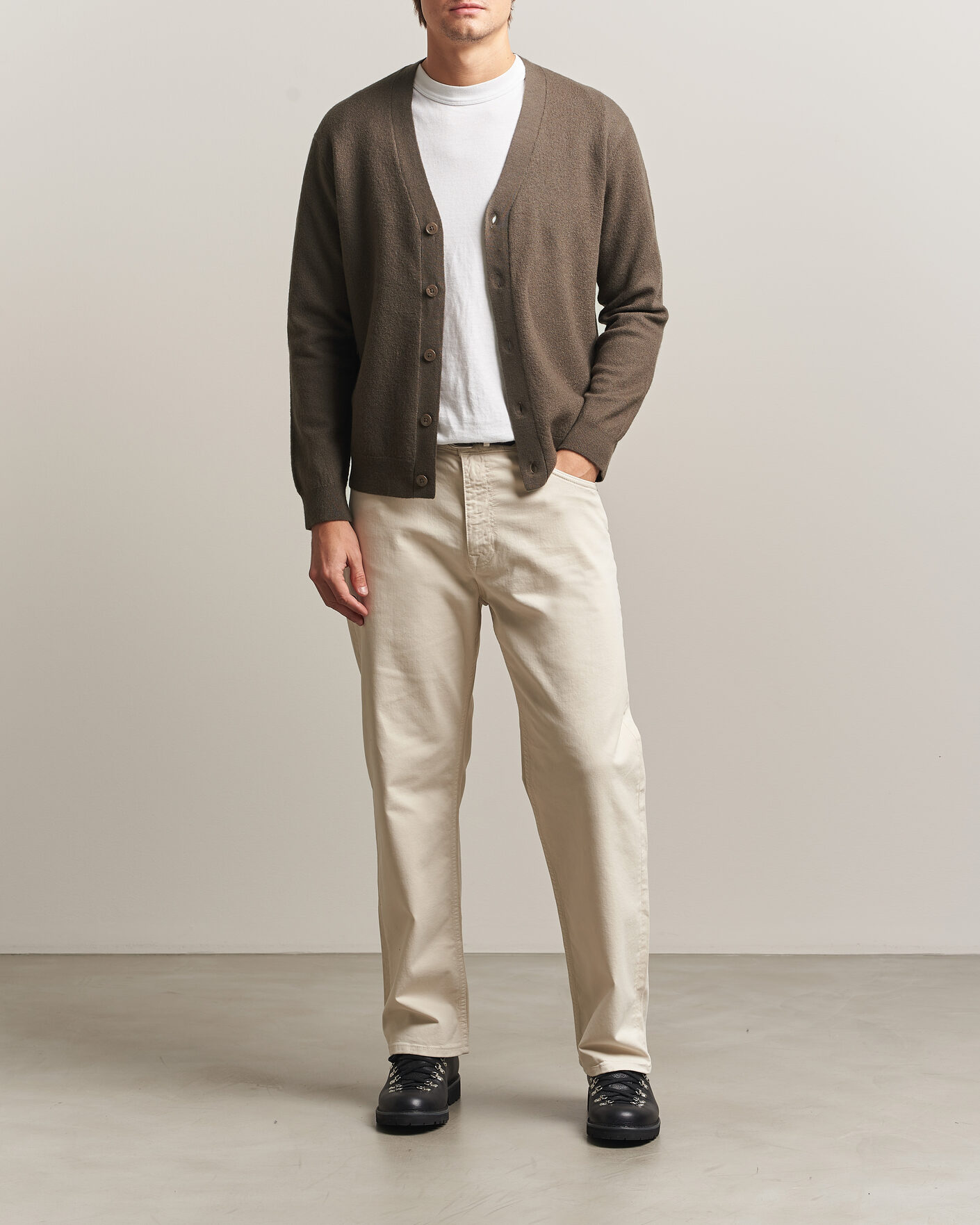 Mies | Puserot | NN07 | Jasper Wool Knitted Cardigan Mable Husk