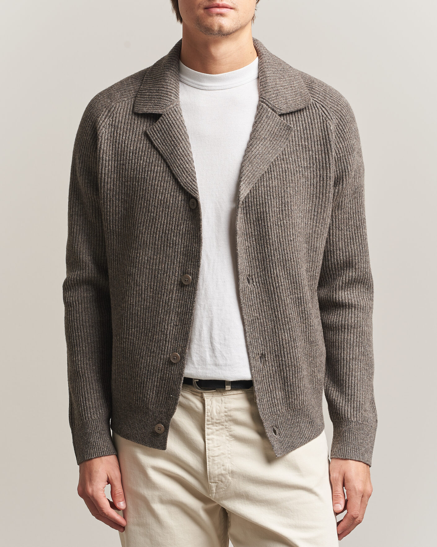 Mies | Puserot | NN07 | Shane Wool Knitted Cardigan Mable Husk