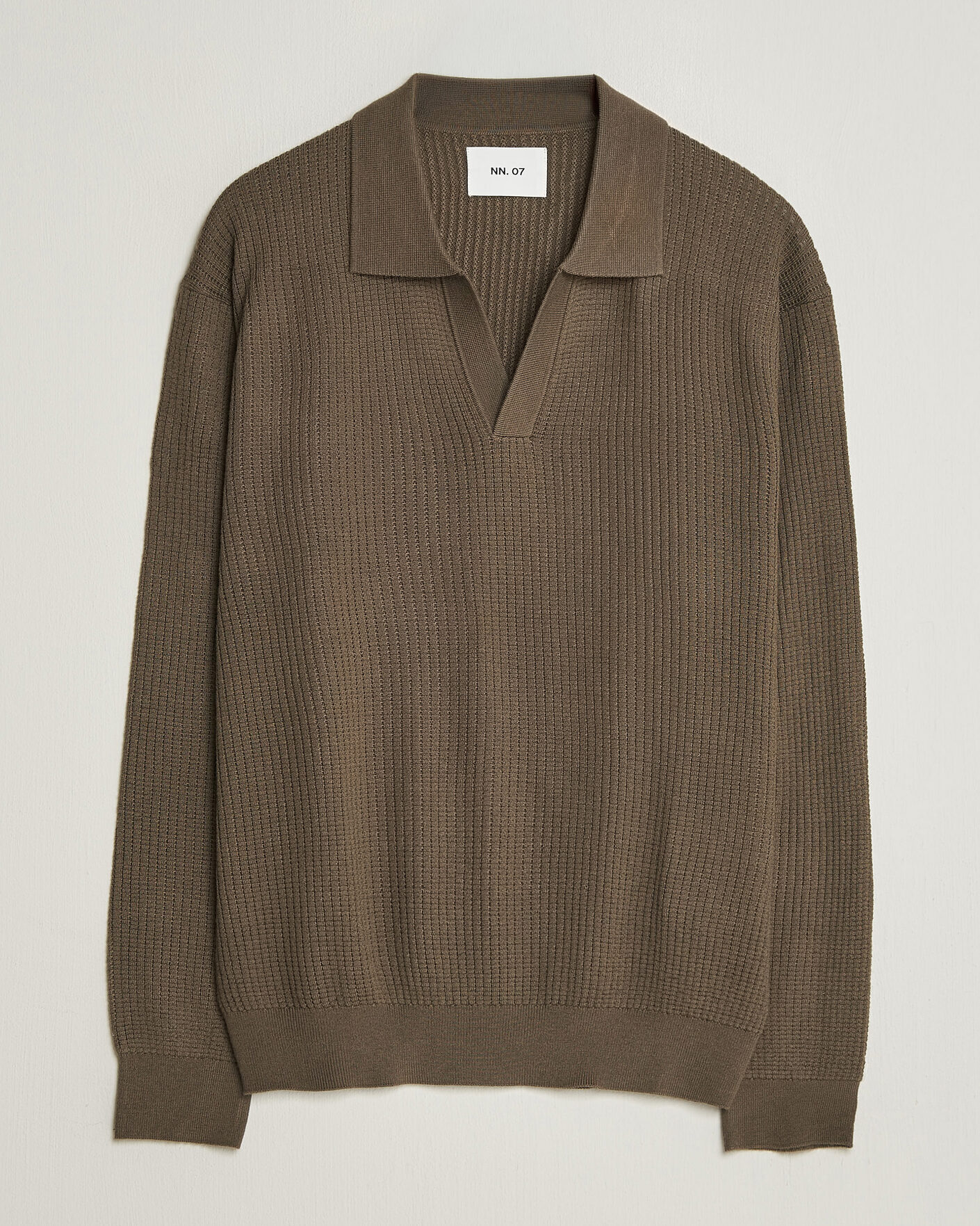 Mies | Puserot | NN07 | Nate Wool Knitted Polo Mable Husk