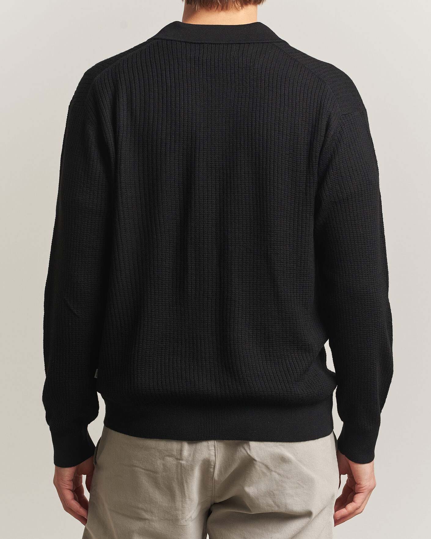 Mies | Puserot | NN07 | Nate Wool Knitted Polo Black