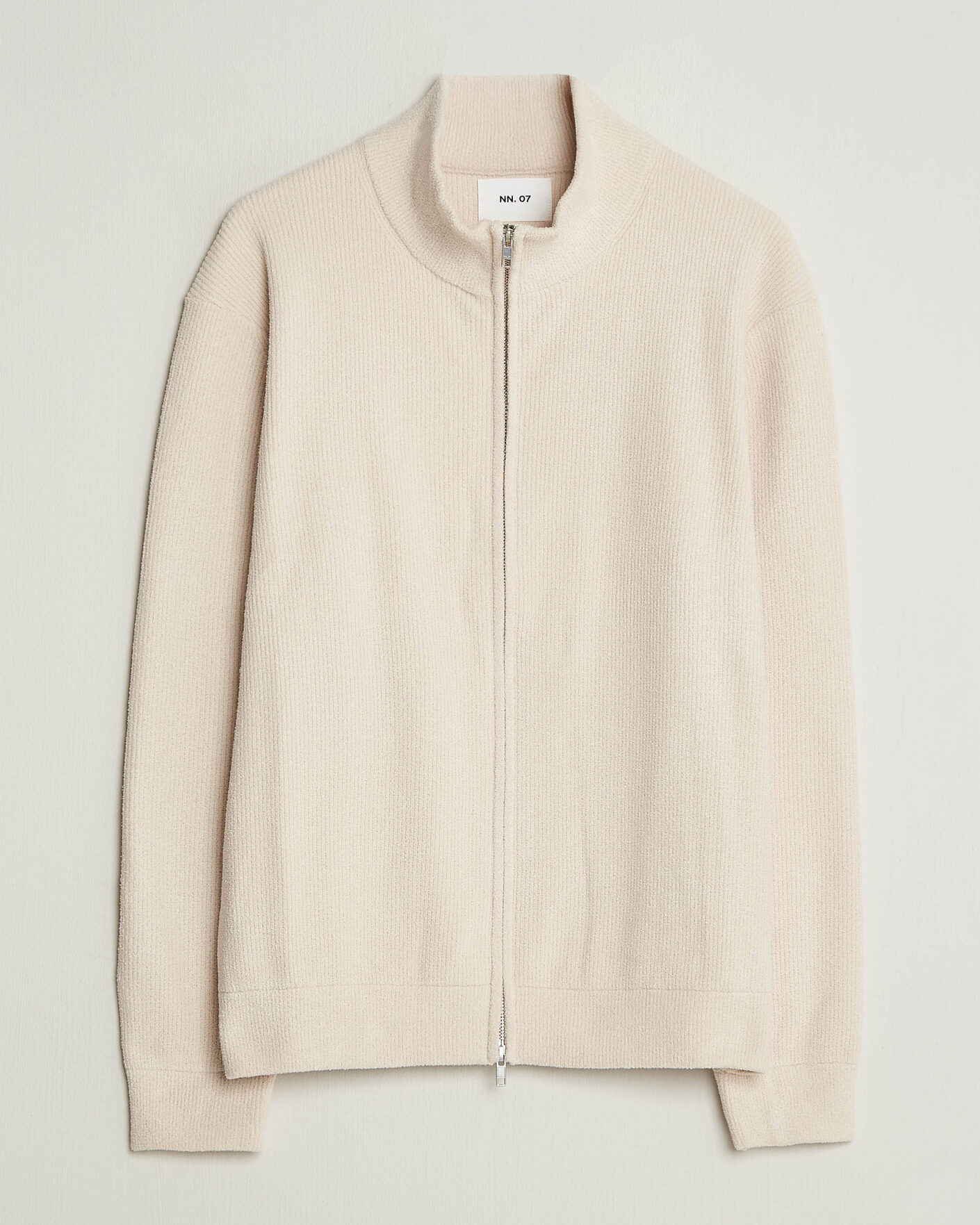 Mies | Puserot | NN07 | Danny Rib Knitted Full Zip Ivory