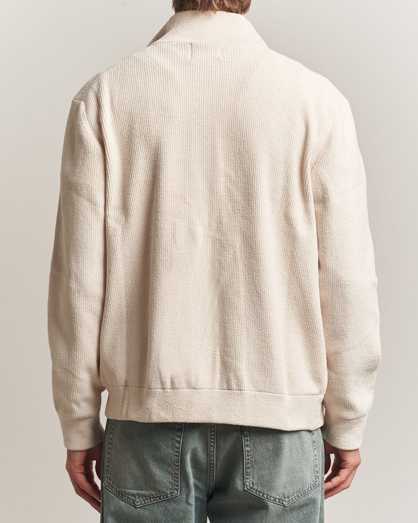 Mies | Puserot | NN07 | Danny Rib Knitted Full Zip Ivory